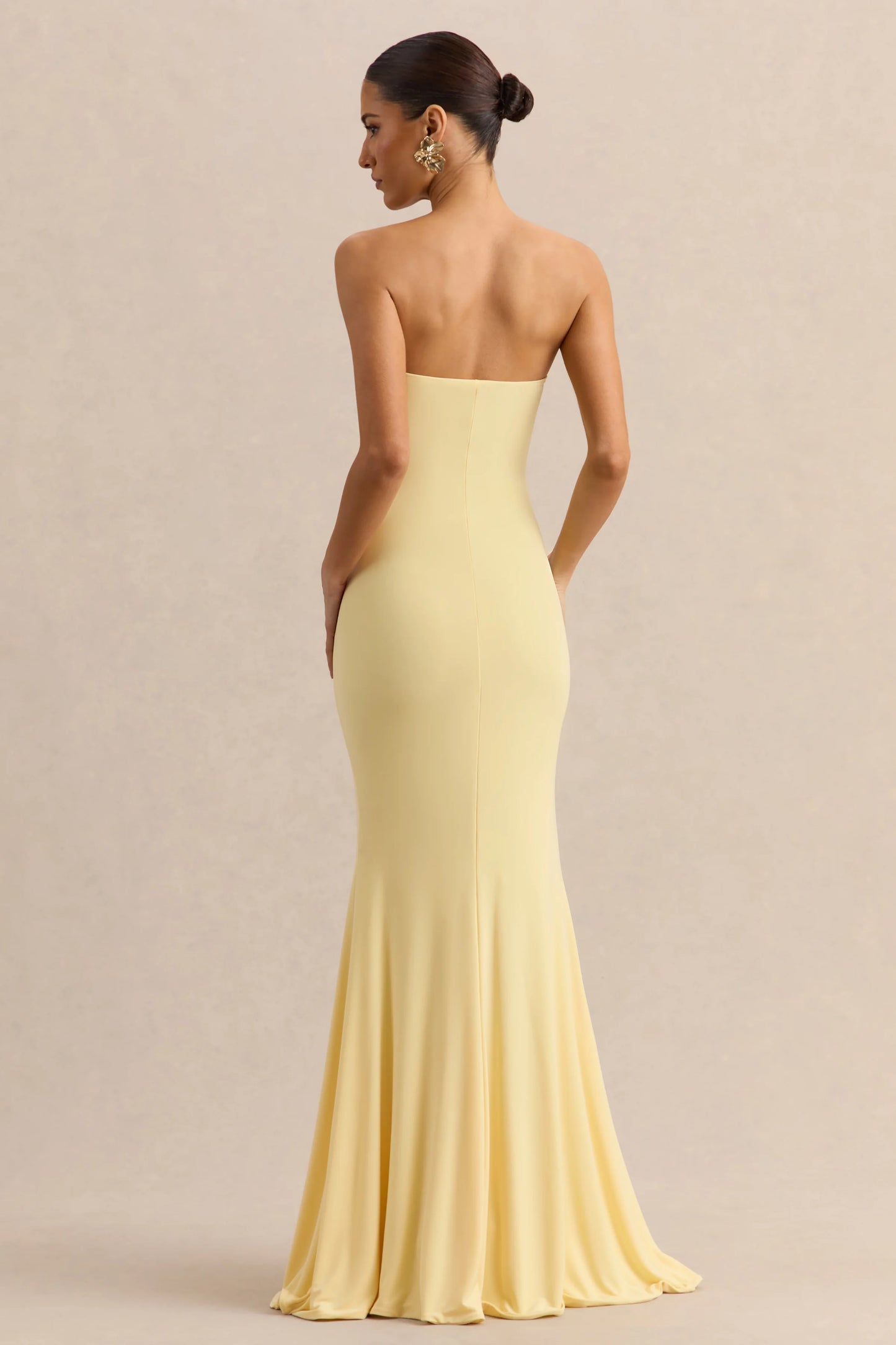 Melva Lemon Bandeau Maxi Dress