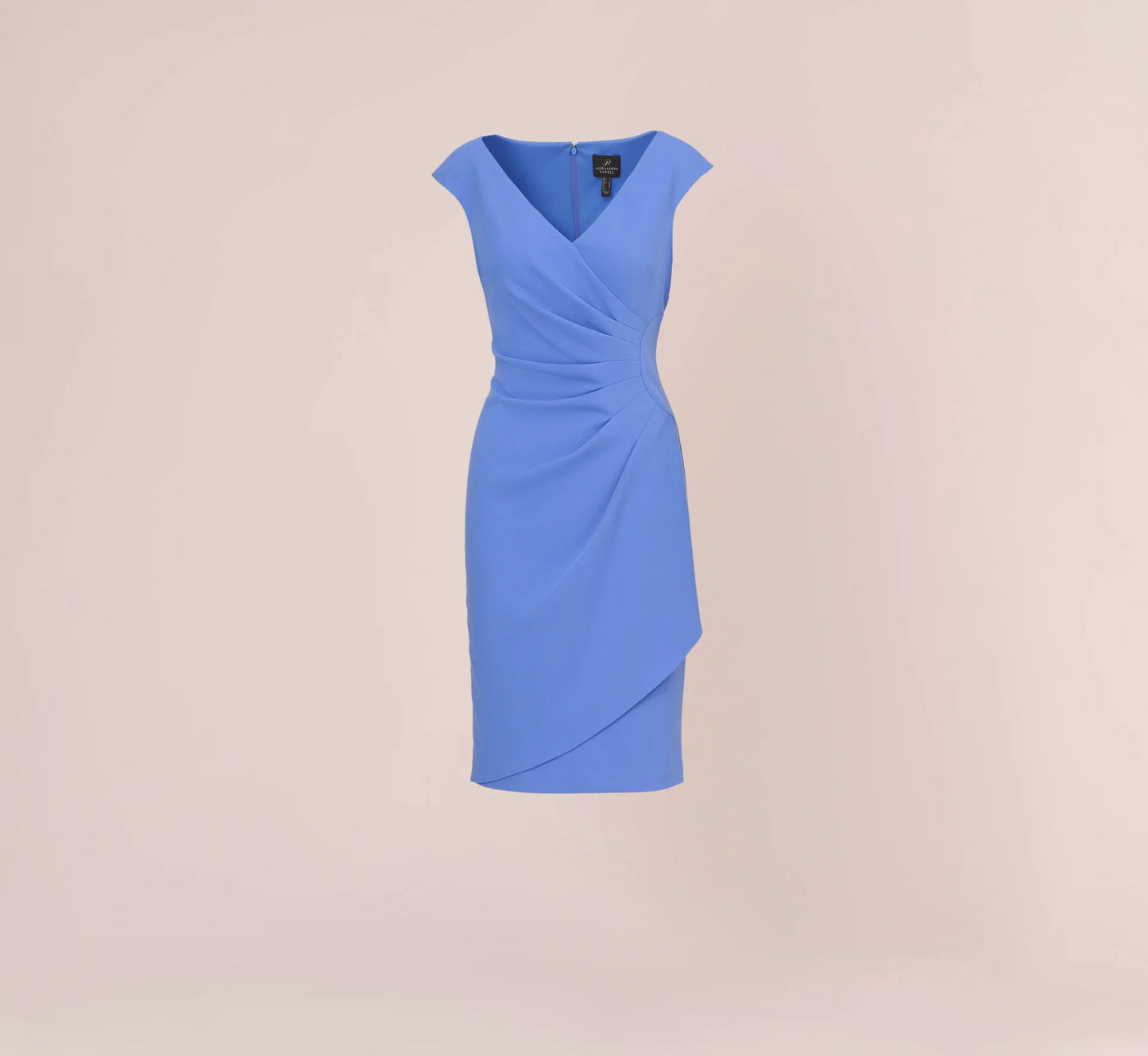 Crepe Sheath Dress With Draped Details In Precious Peri