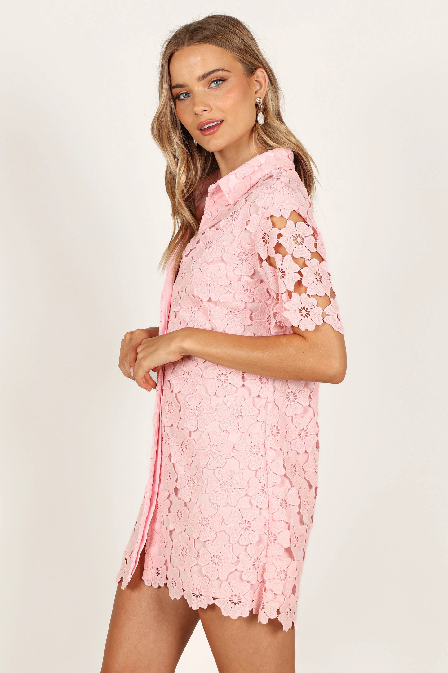 Tallie Button Up Mini Dress - Pink