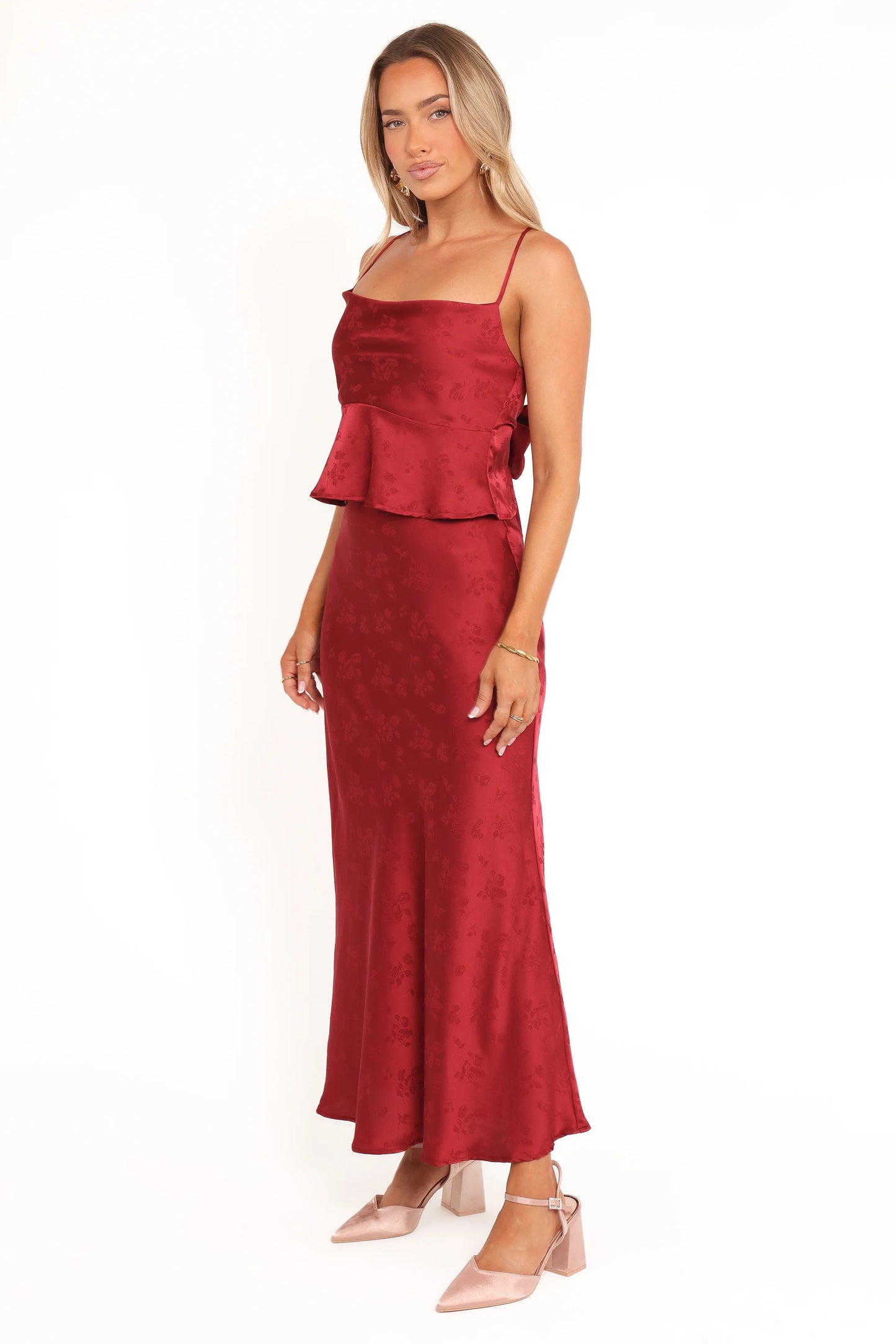 Belle Two Piece Set - Burgundy