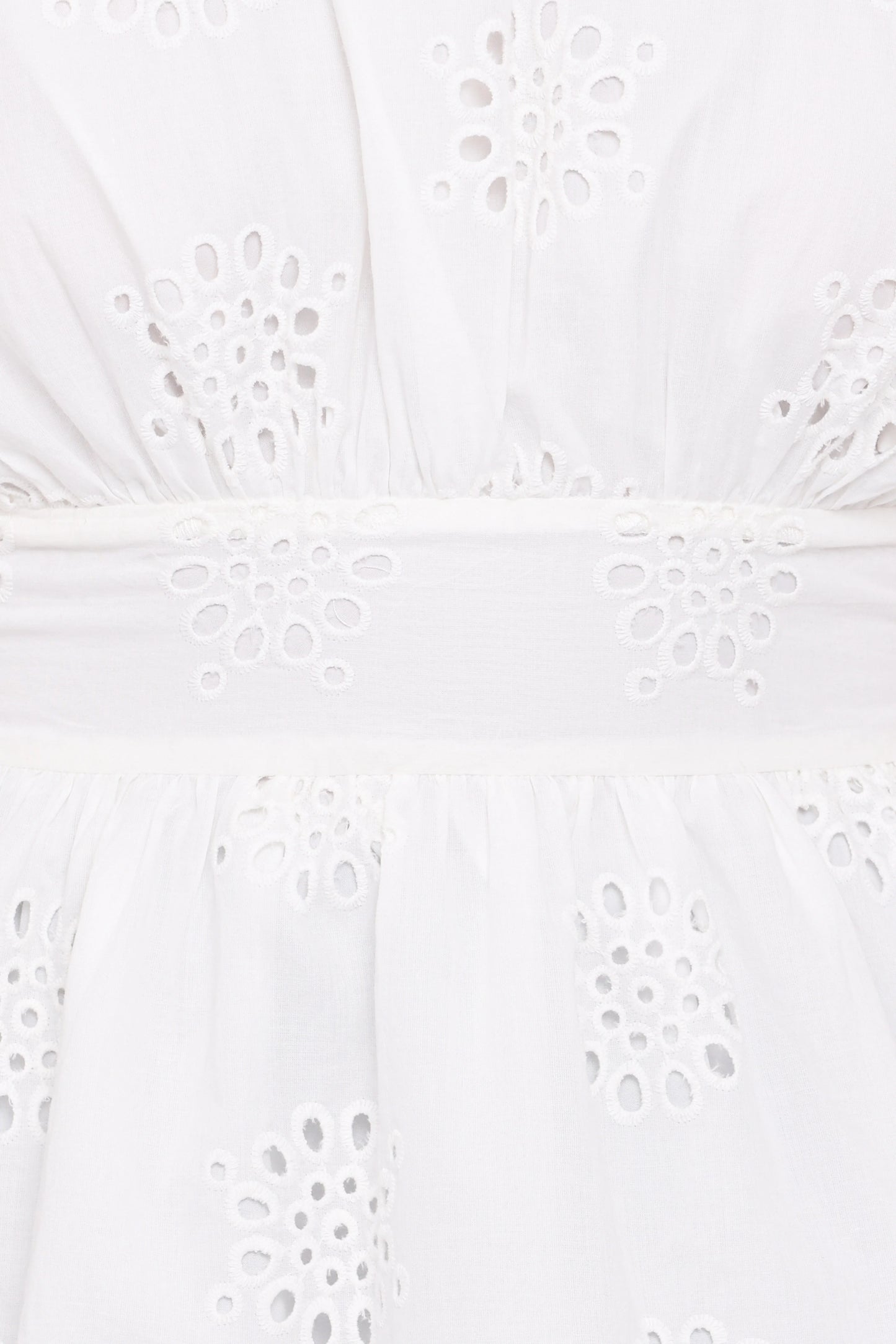 Carmel Tie Back Tunic Top - White Embroidery