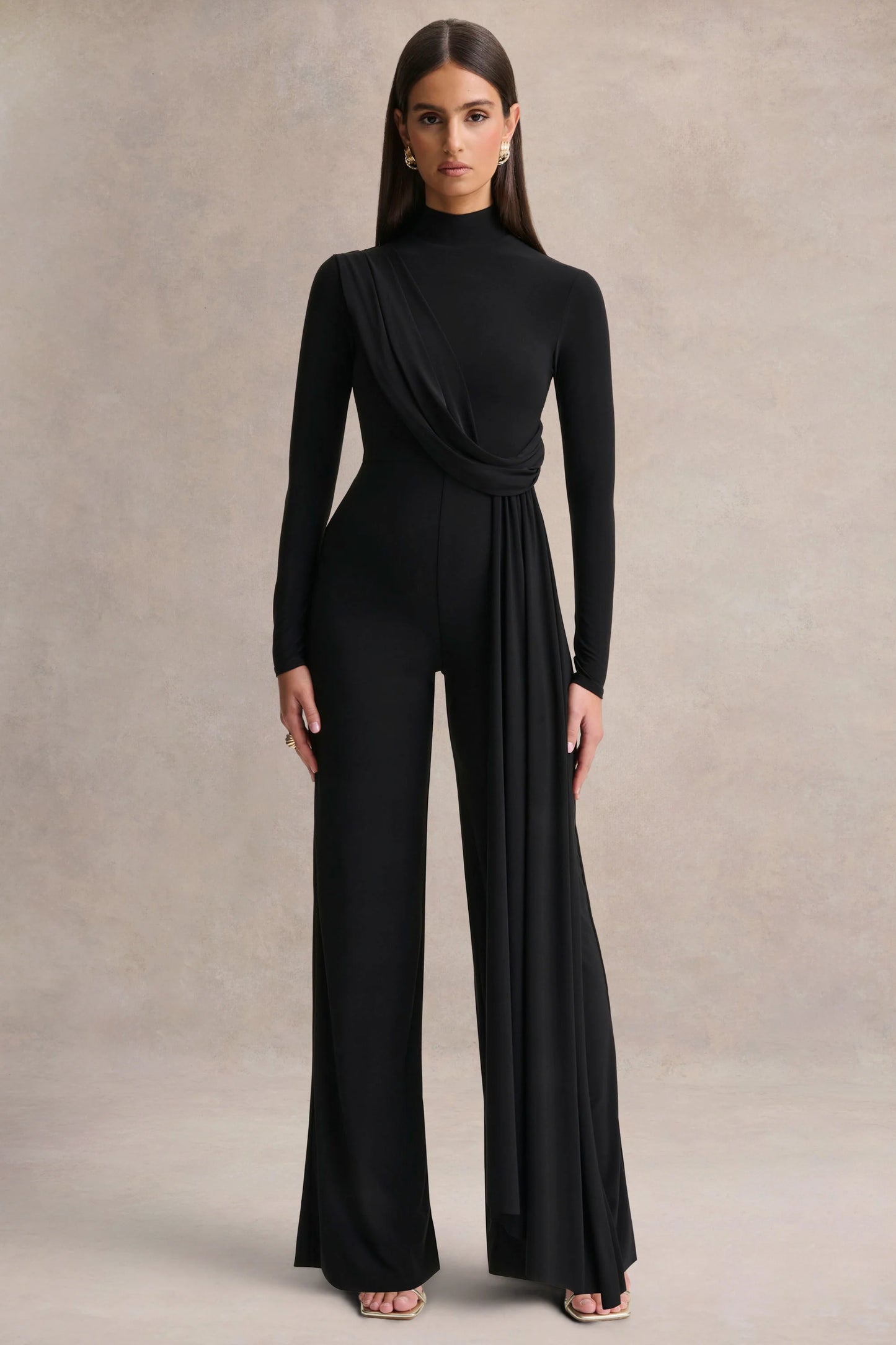 Havenna Black High-Neck Jumpsuit
