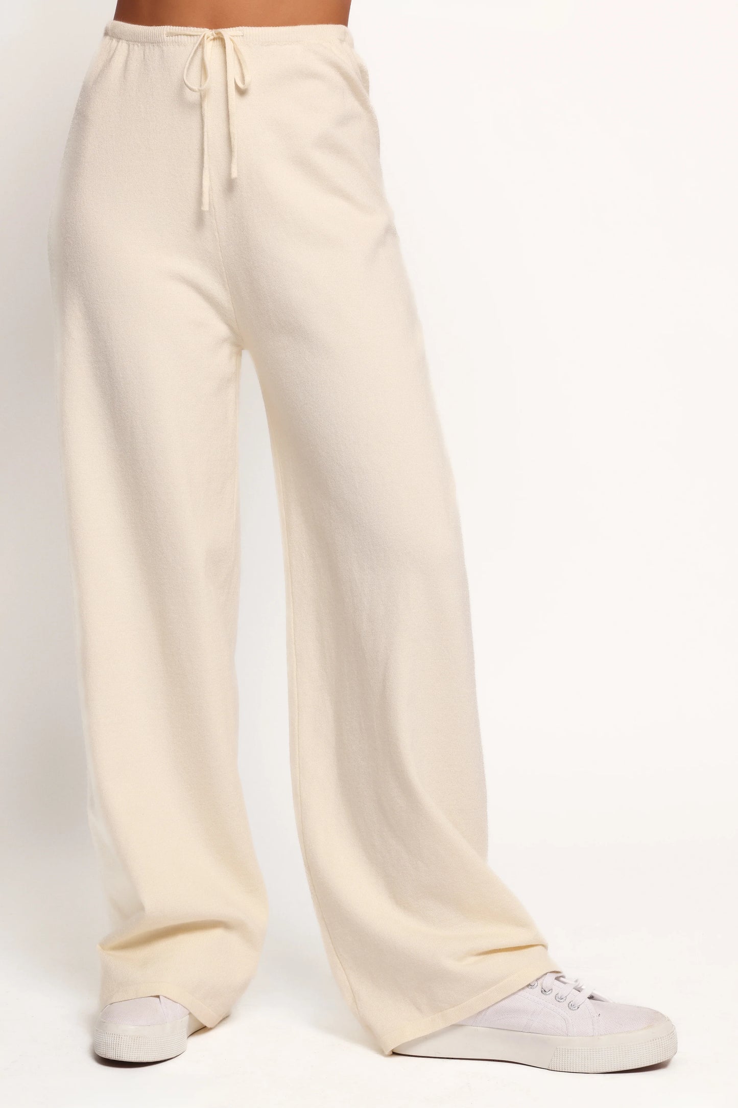 Ash Knitted Pants - White