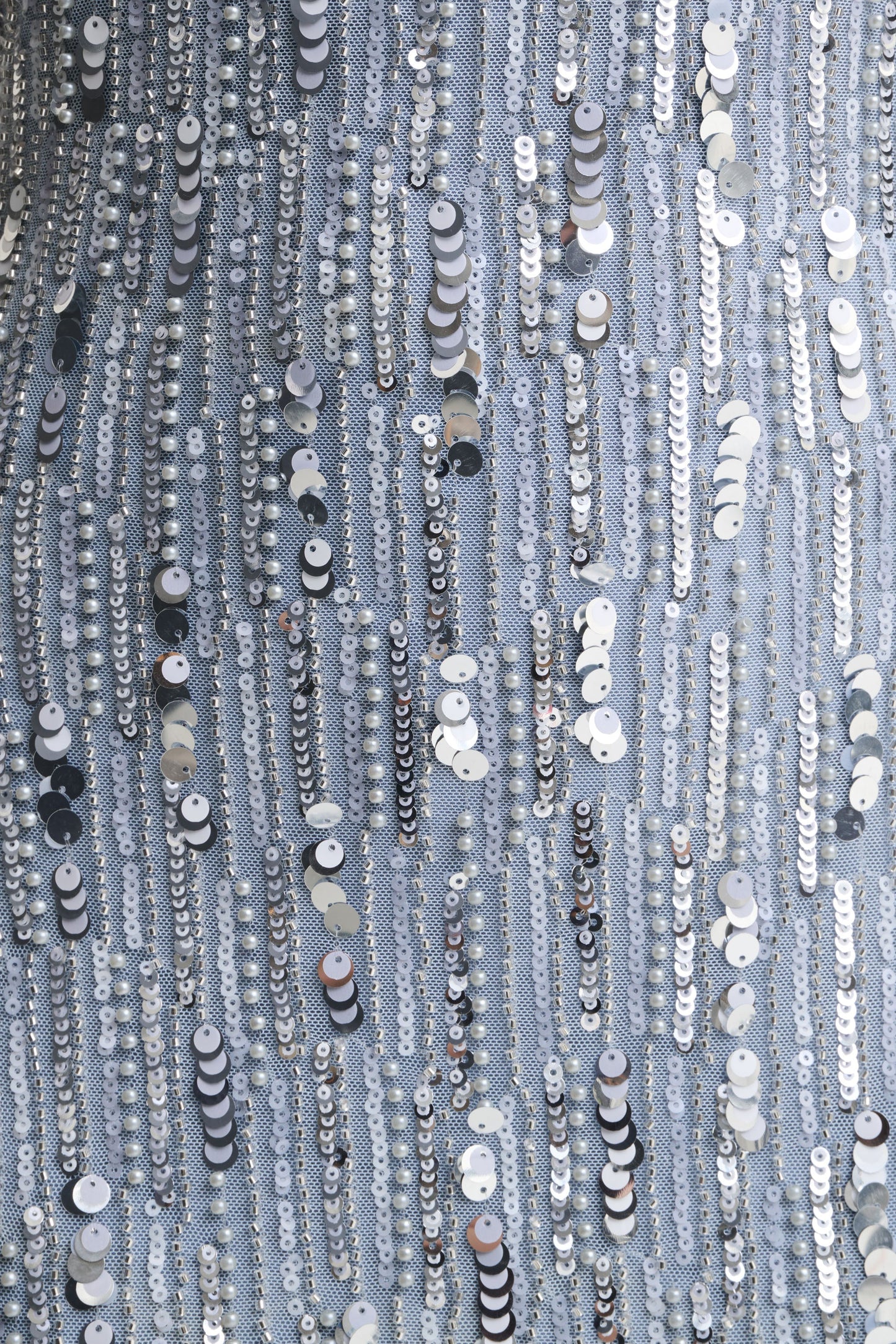 Zaira Silver Sequin High-Neck Maxi Dress With Open-Back