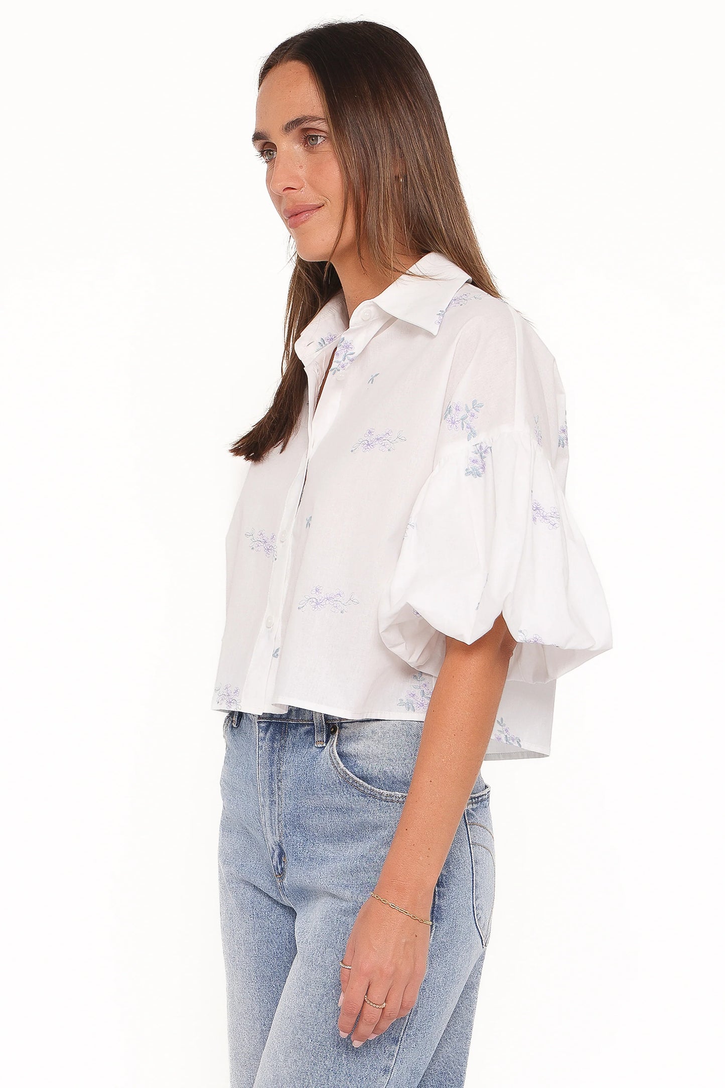 Luneth Button Up Blouse - White
