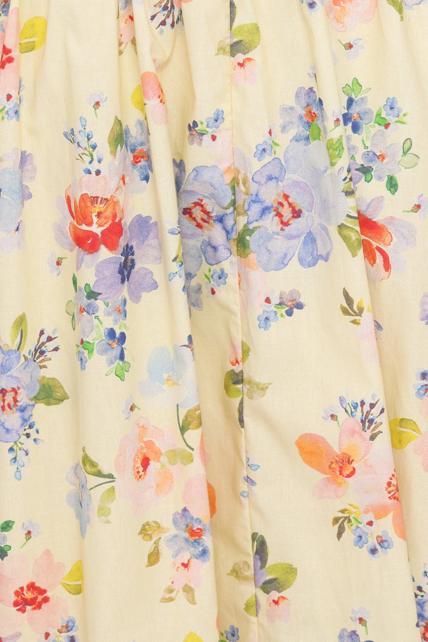 Enola Gather Midi Dress - Yellow Floral