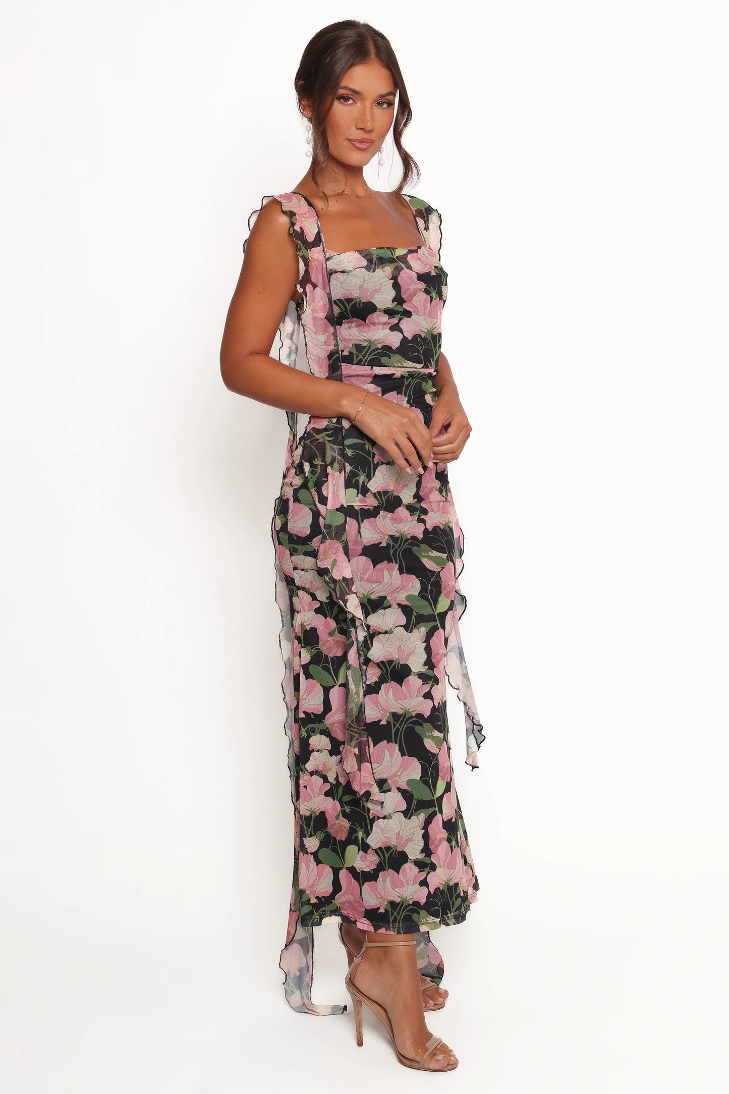 Chiara Maxi Dress - Black Floral