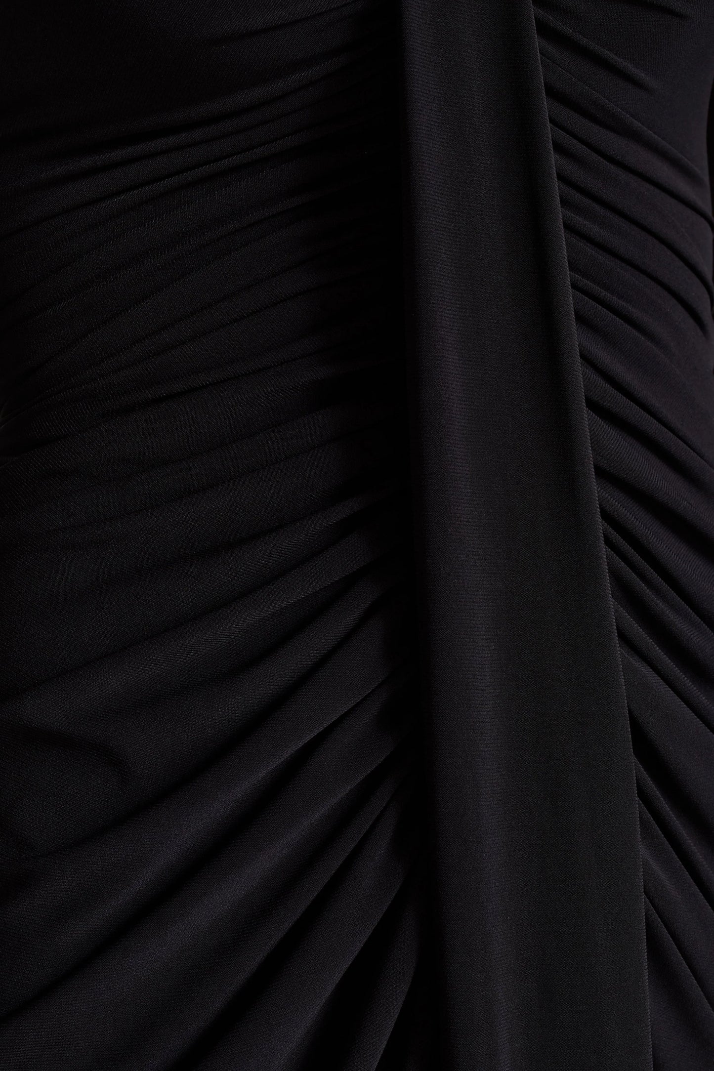 Rosetta Black Sweetheart-Neck Midi Dress With Sheer-Sleeves