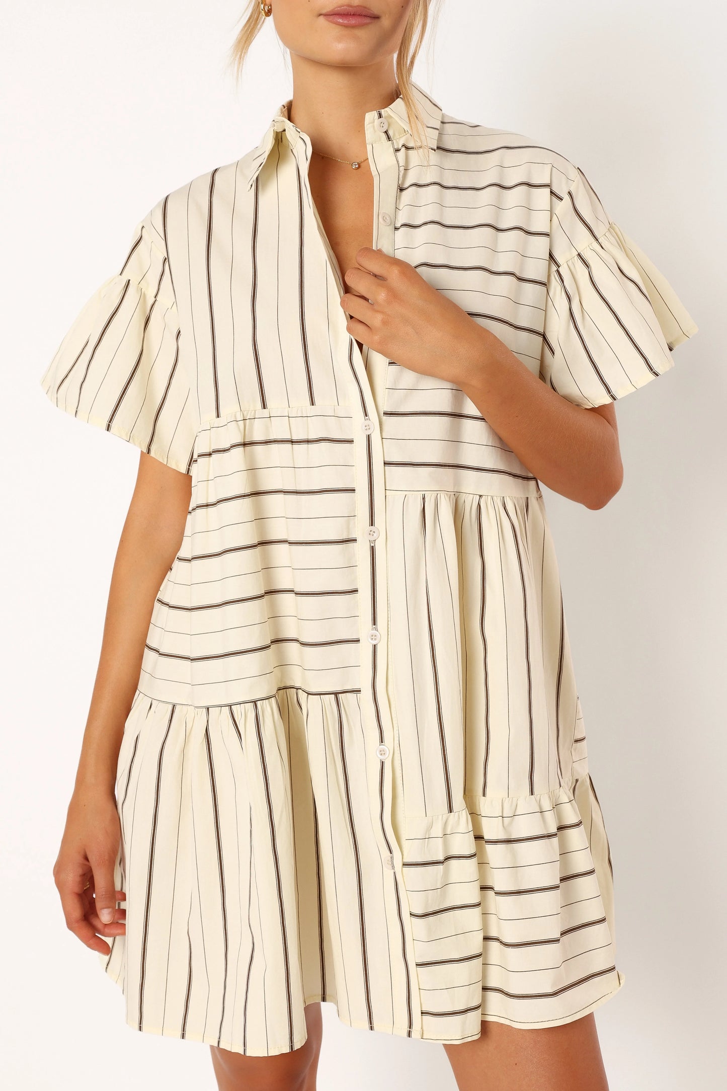 Peachy Mini Dress - Beige Tan