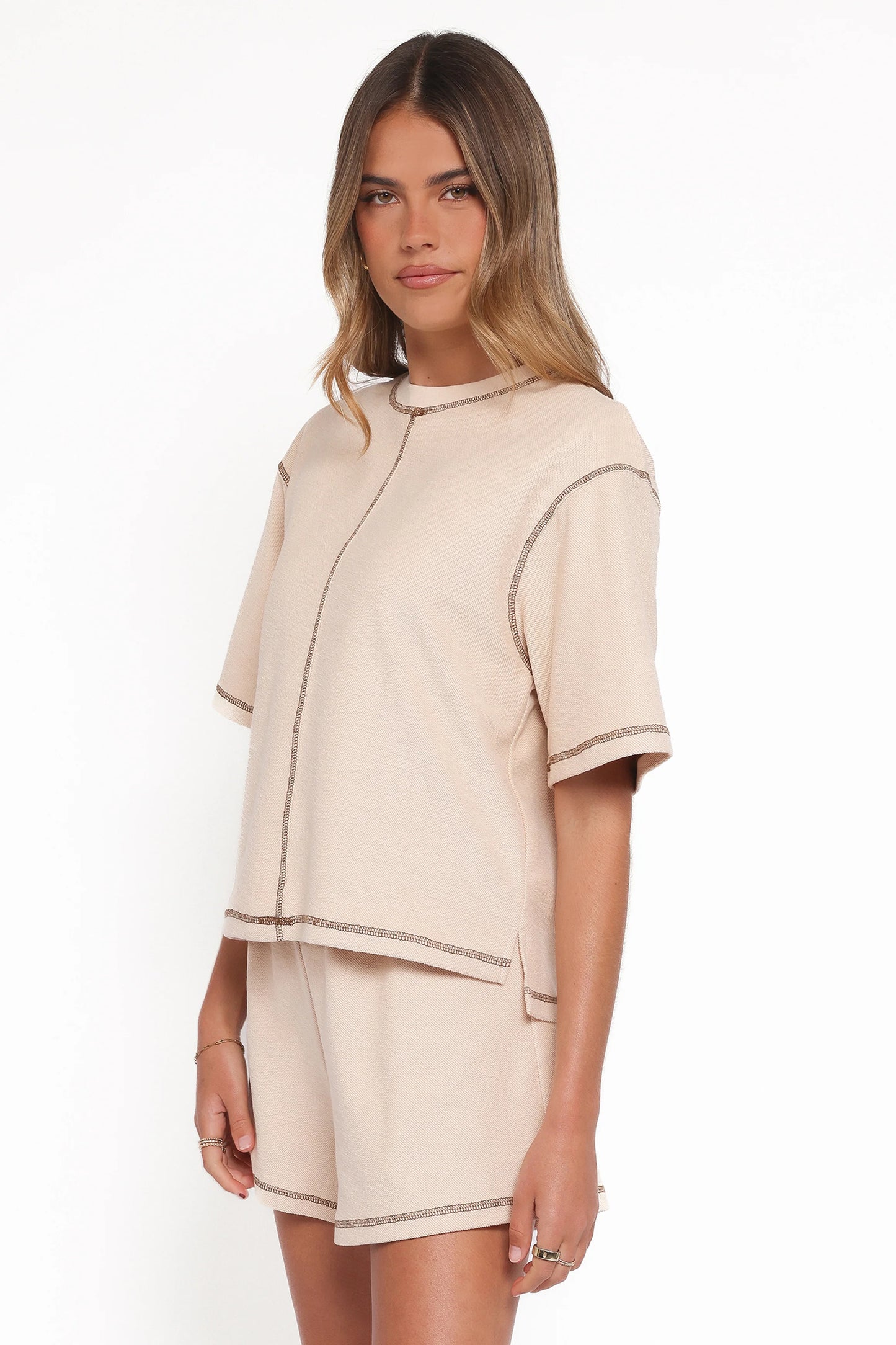 Melody Knit Short Set - Oat