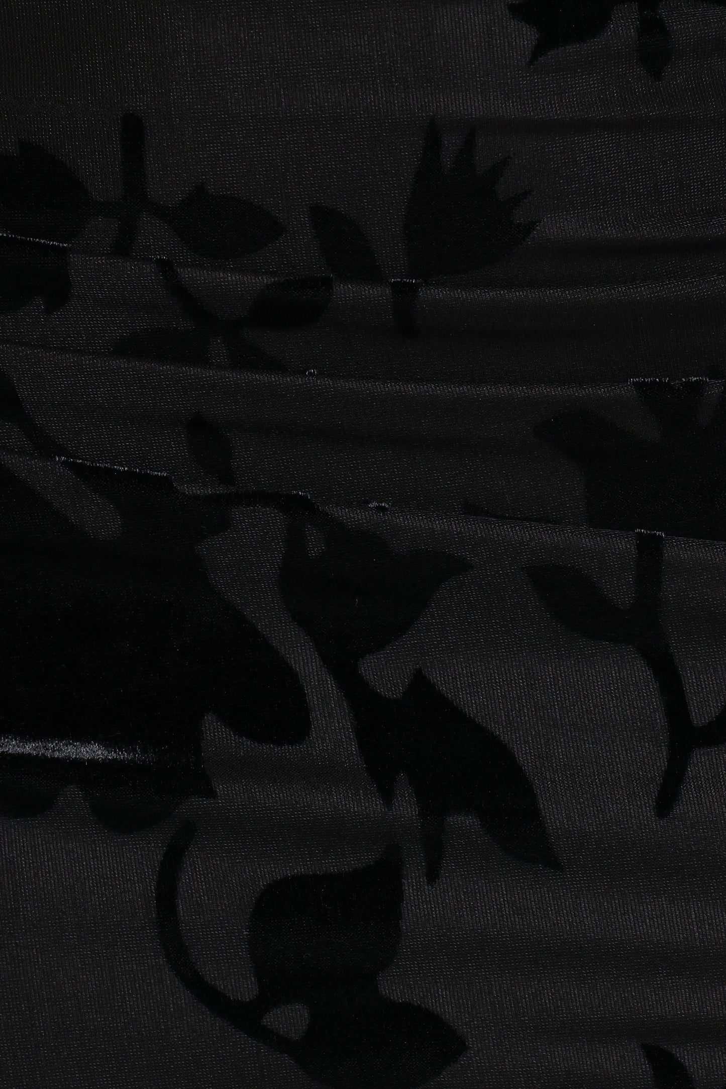 Emily Burnout Velvet Skirt - Black