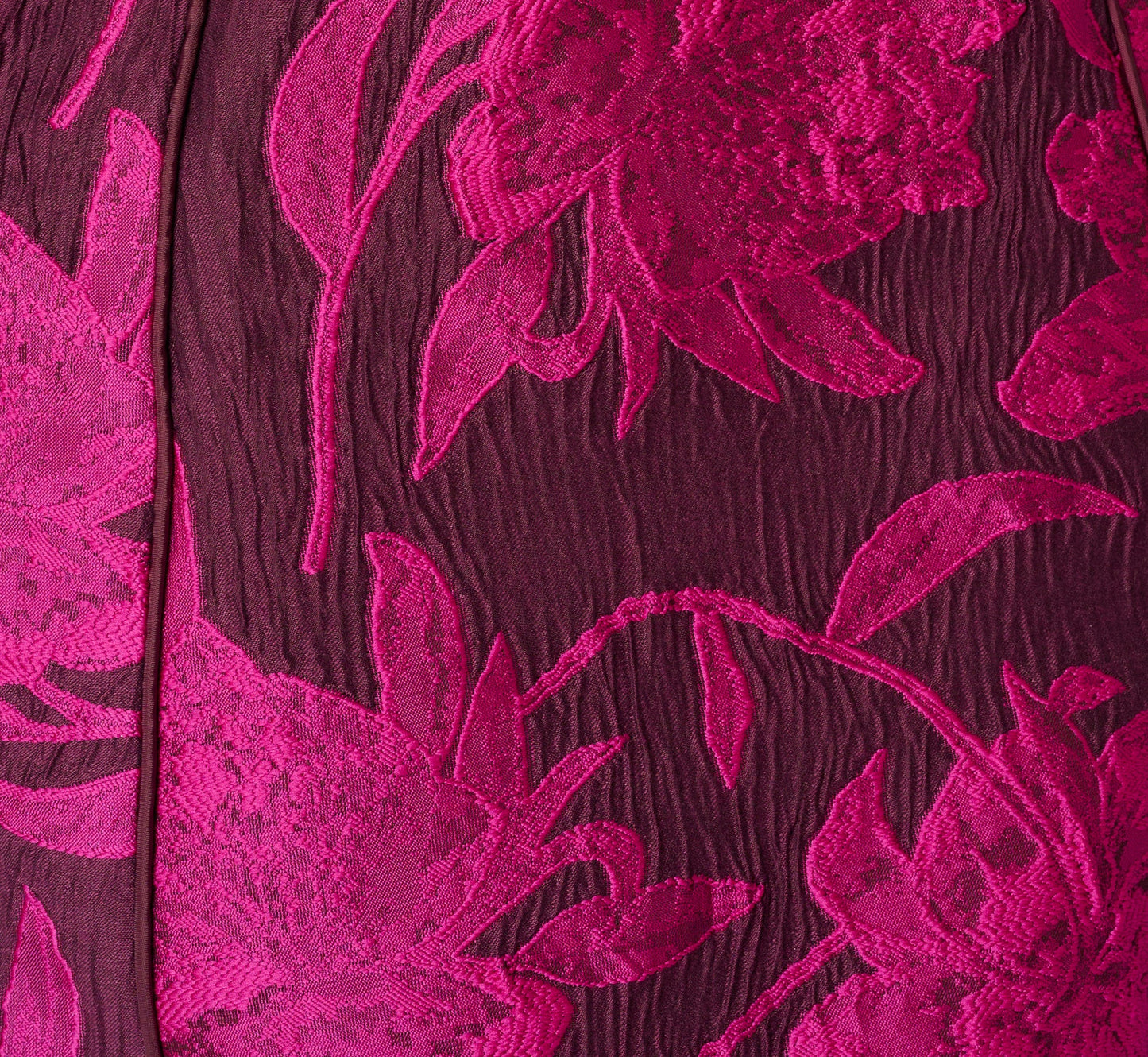 Floral Jacquard Short A Line Dress In Burgundy Pink