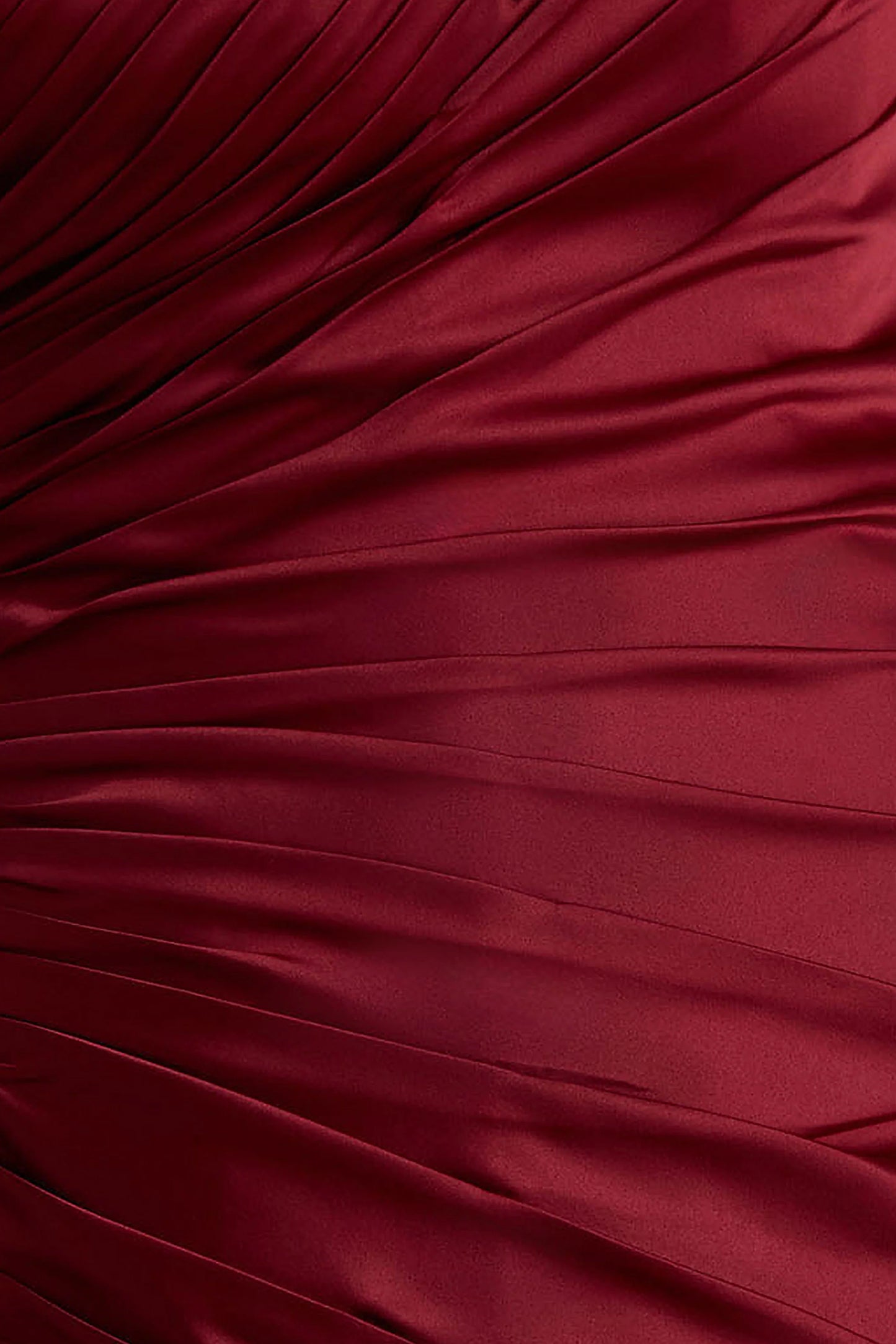 Milia Burgundy Satin Hand-Embellished Strapless Corset Maxi Dress