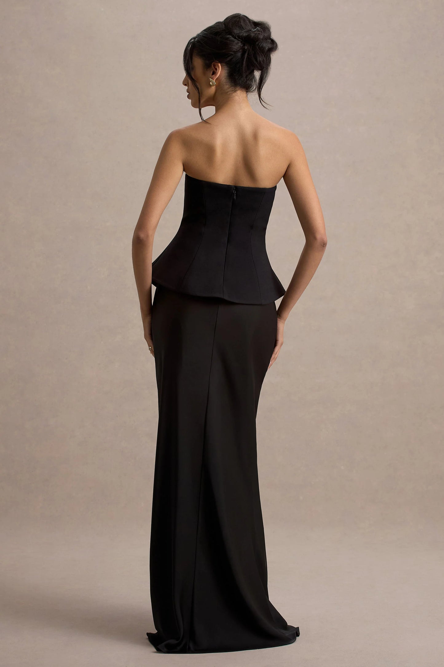 Ohio Black Strapless Corset Maxi Dress