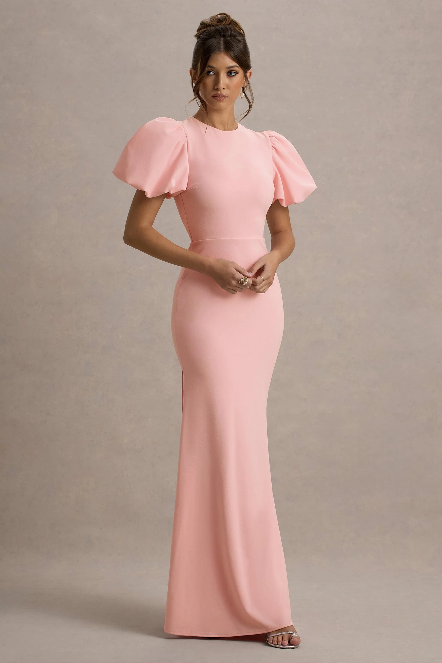 Love Letters Pink Puff-Sleeve Maxi Dress