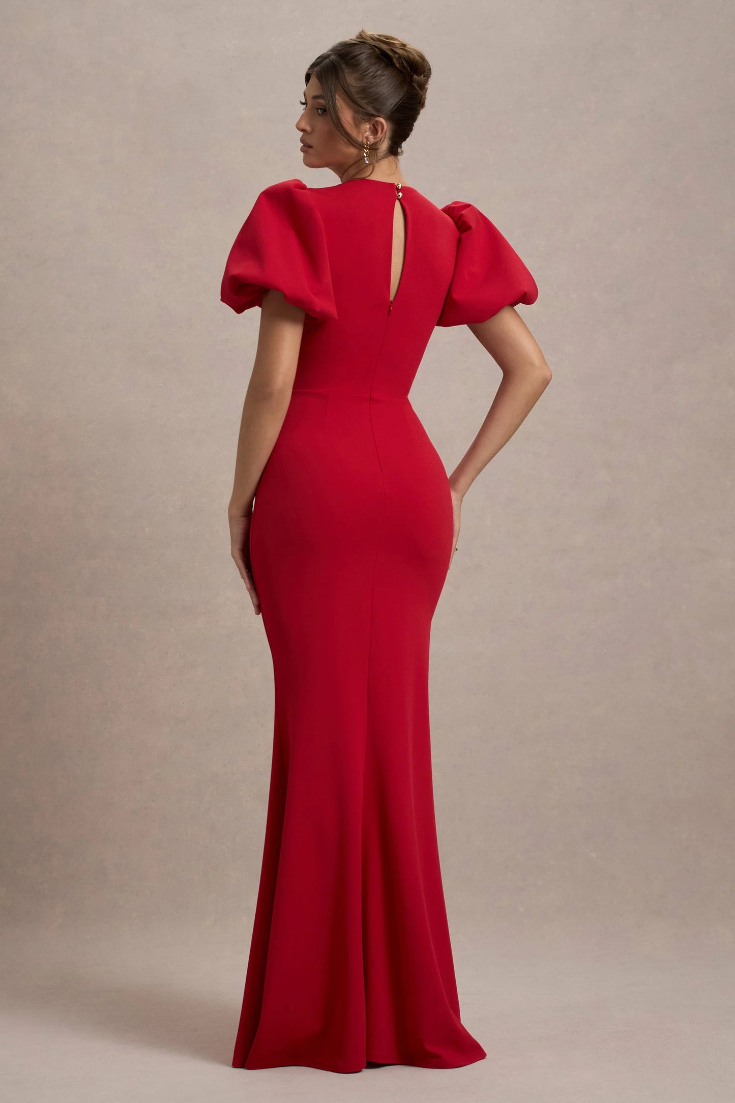 Love Letters Red Puff-Sleeve Maxi Dress