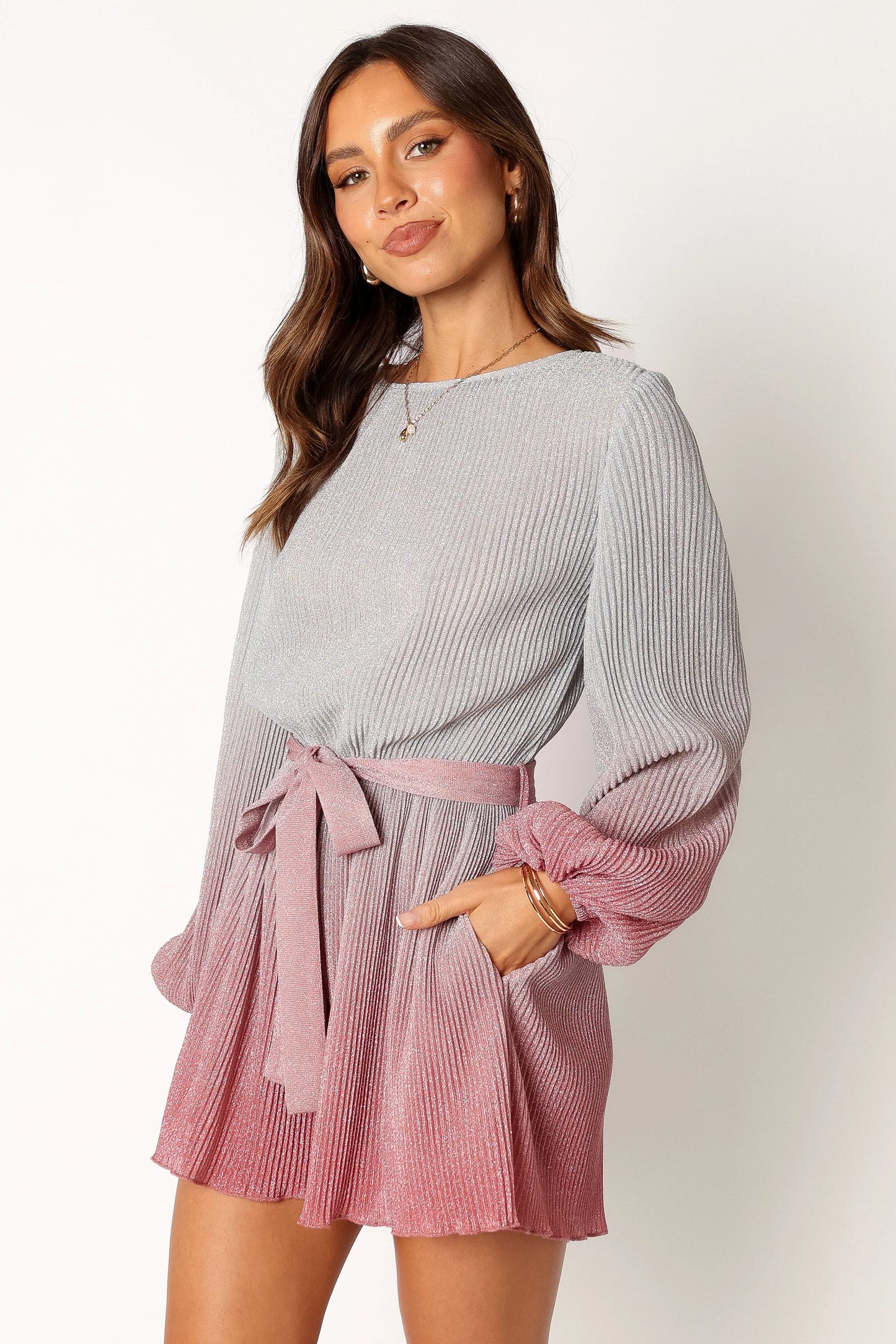 Rebecca Gradient Romper - Pink