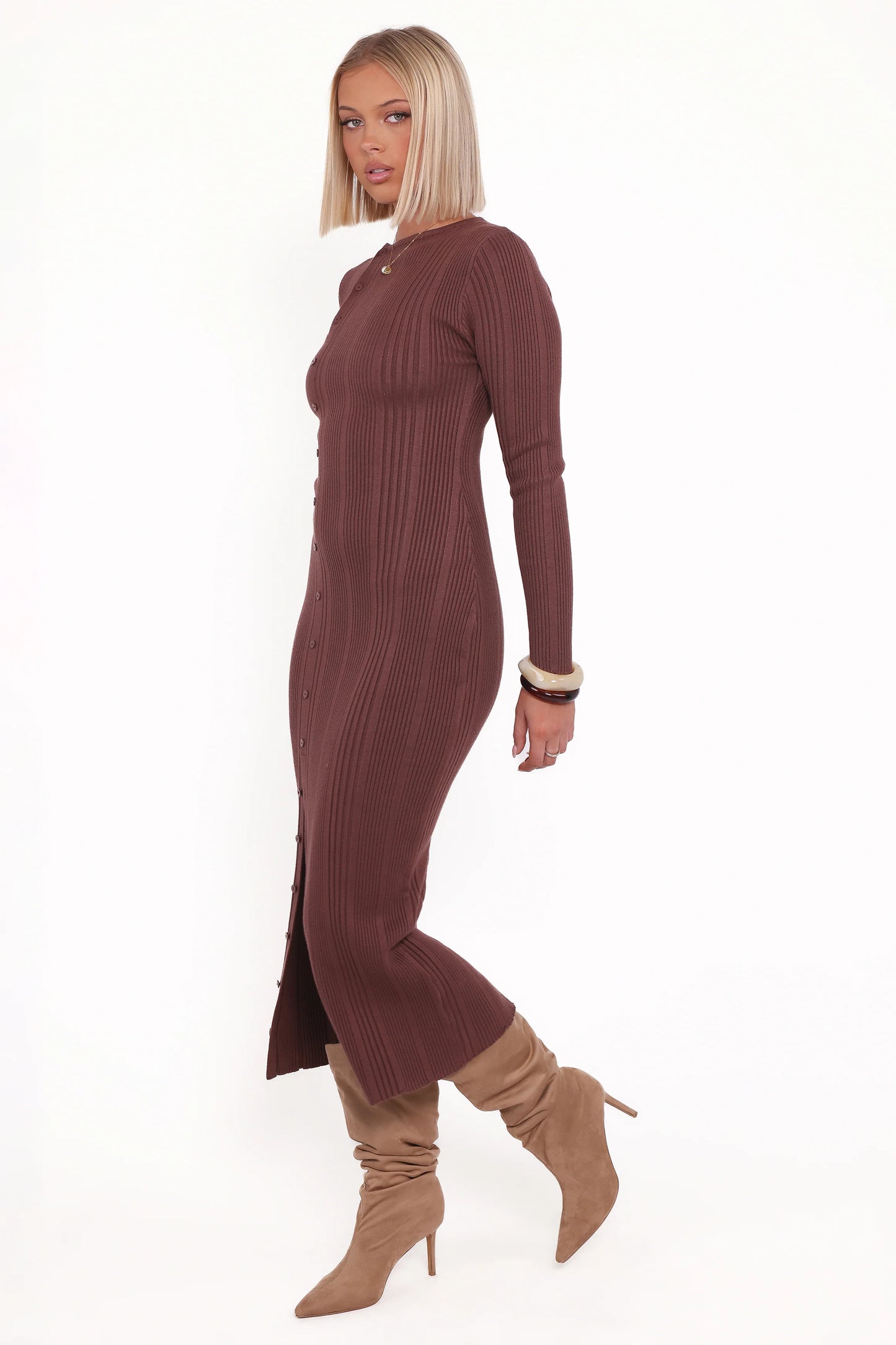 Valia Midi Dress - Espresso
