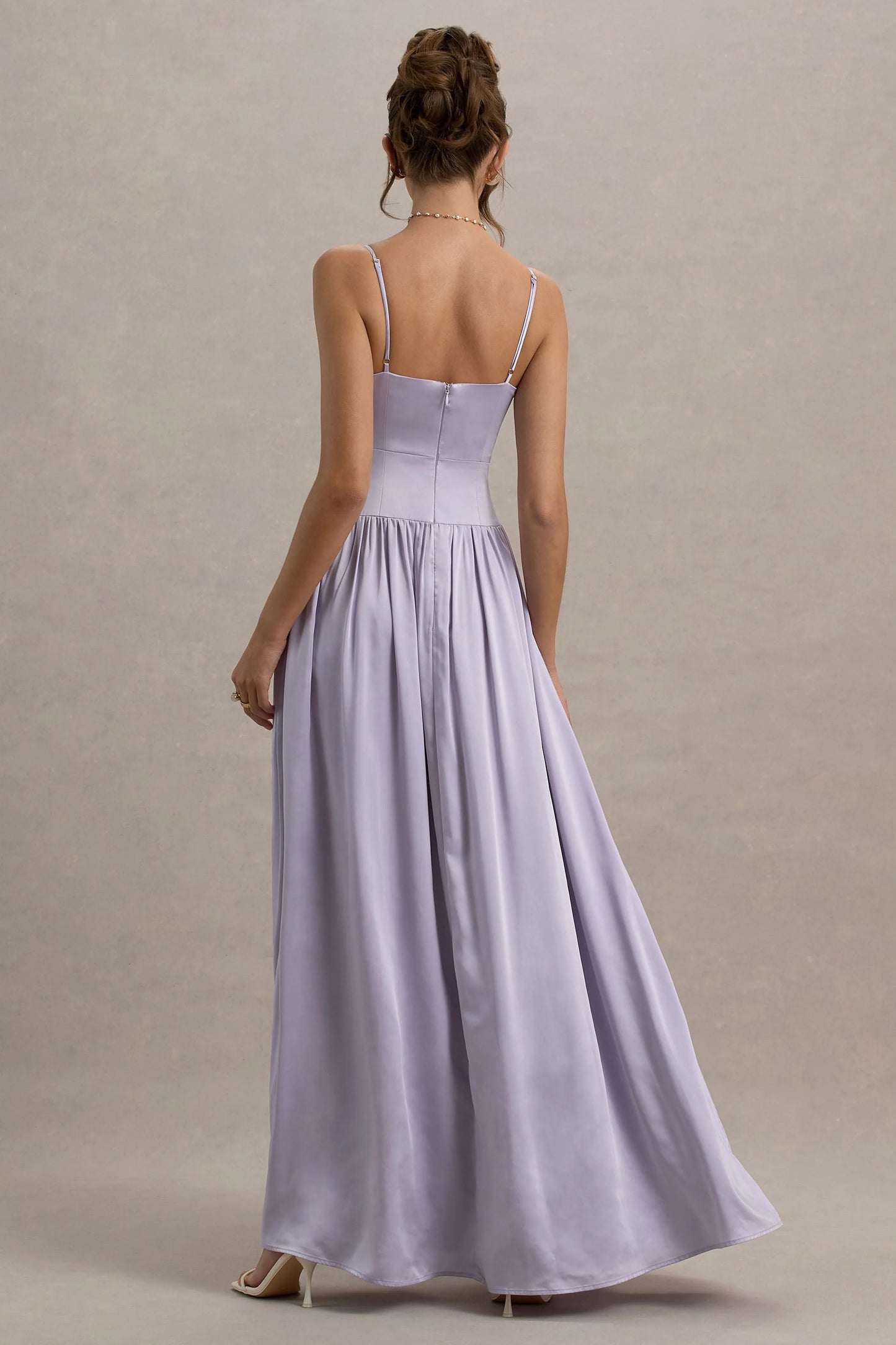 Jonas Lilac Plunge-Neck Maxi Dress With Cami Straps