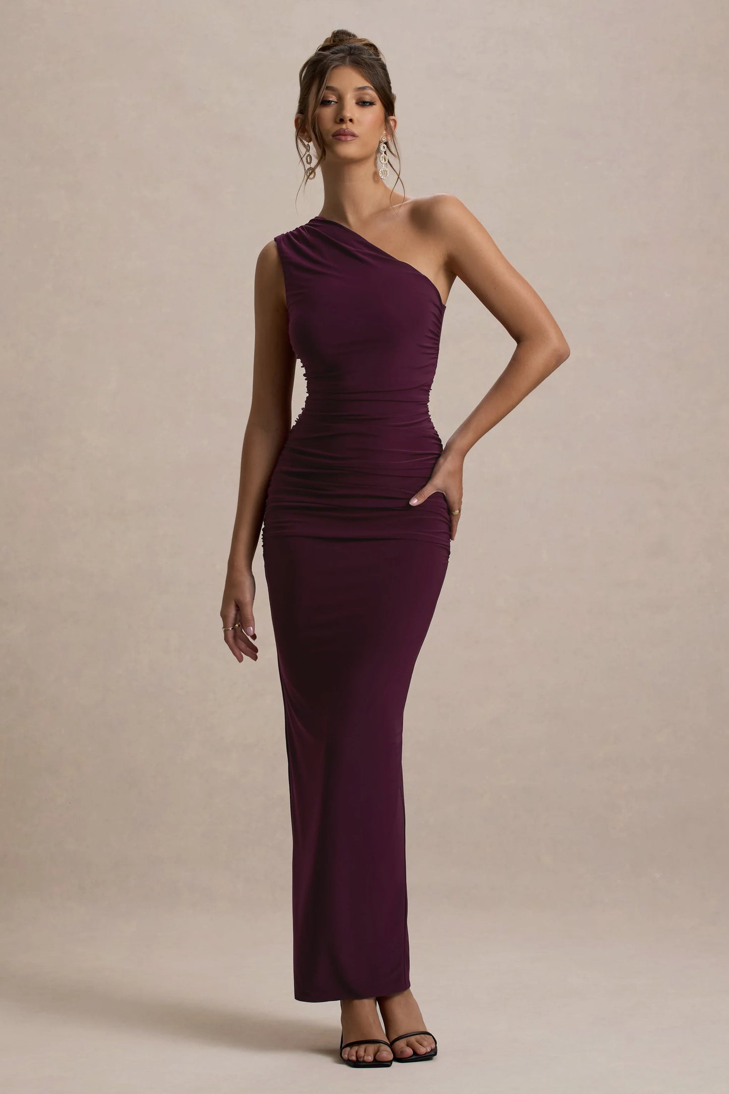 Dalarie Port One-Shoulder Gathered Maxi Dress