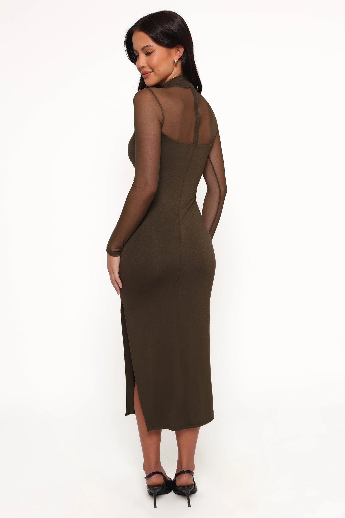 Farrow Long Sleeve Midi Dress - Olive
