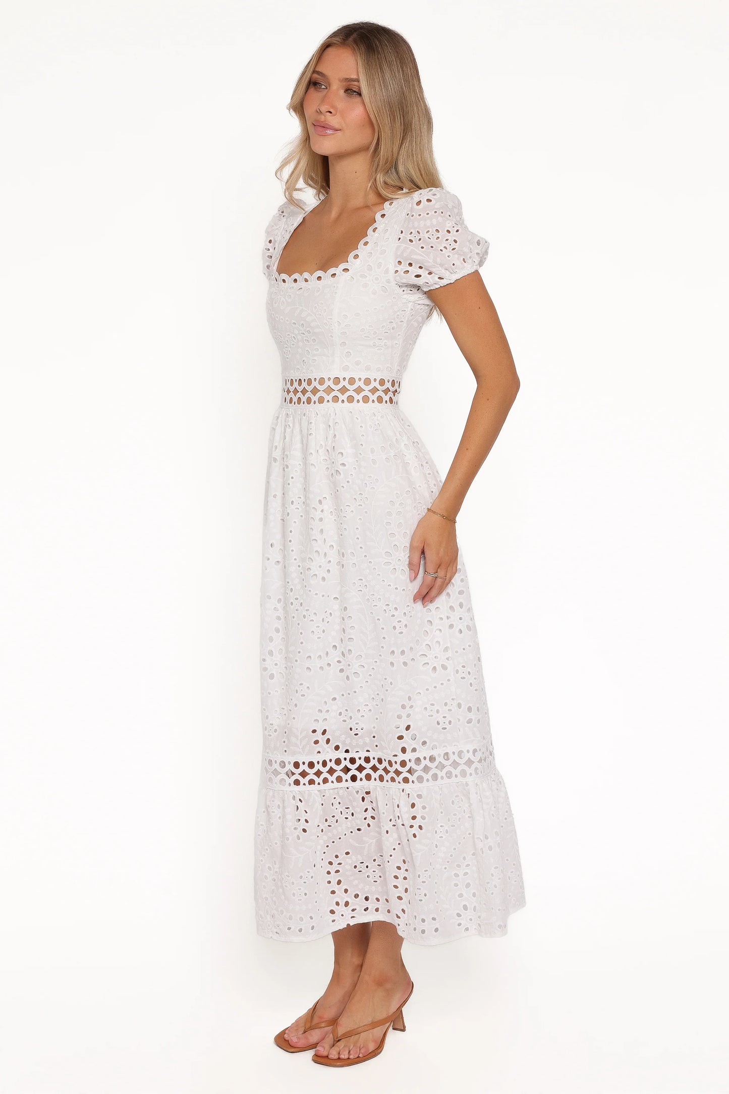 Melania Midi Dress - White