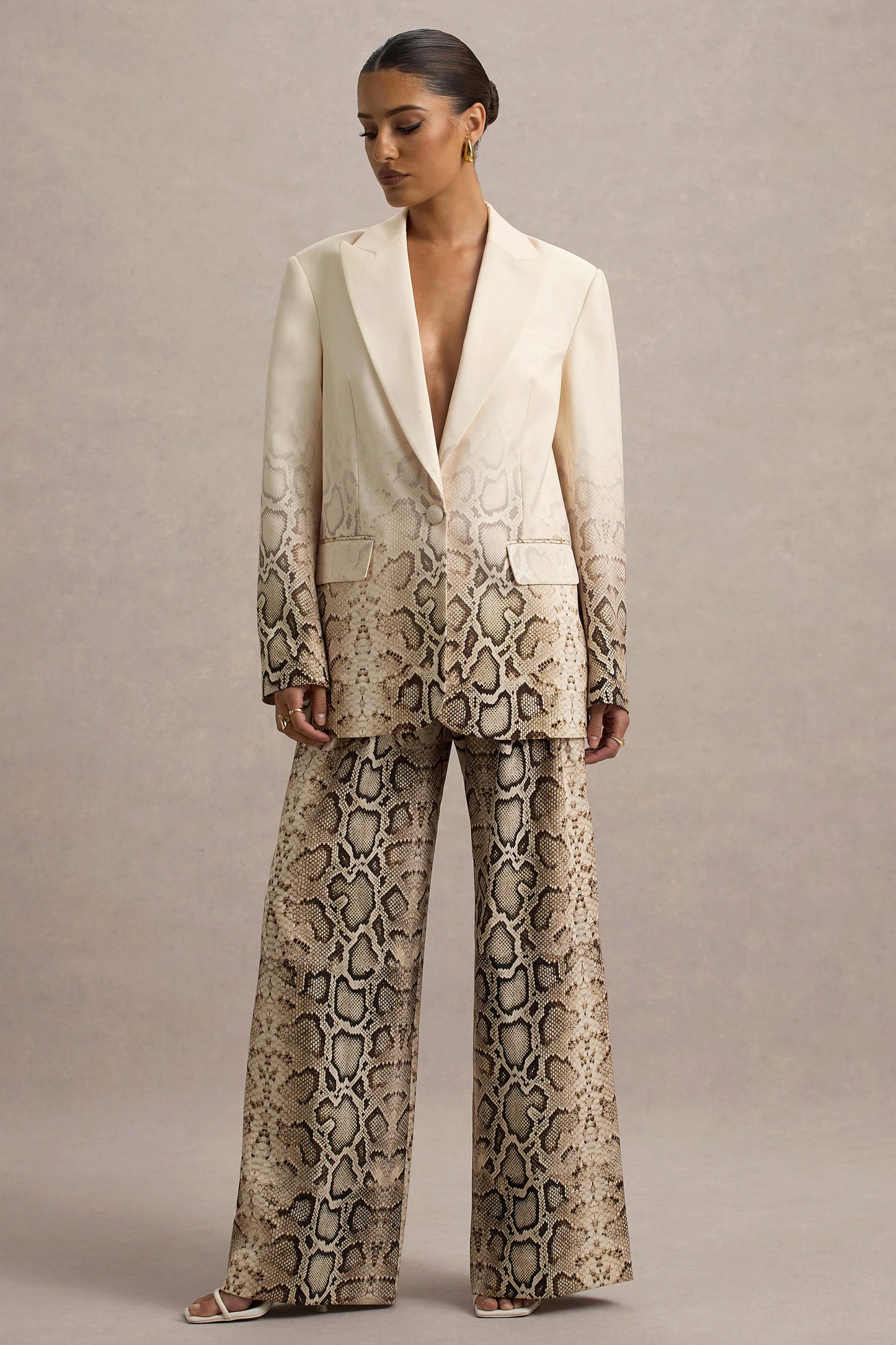 Hurley Snake Print Ombre Longline Blazer