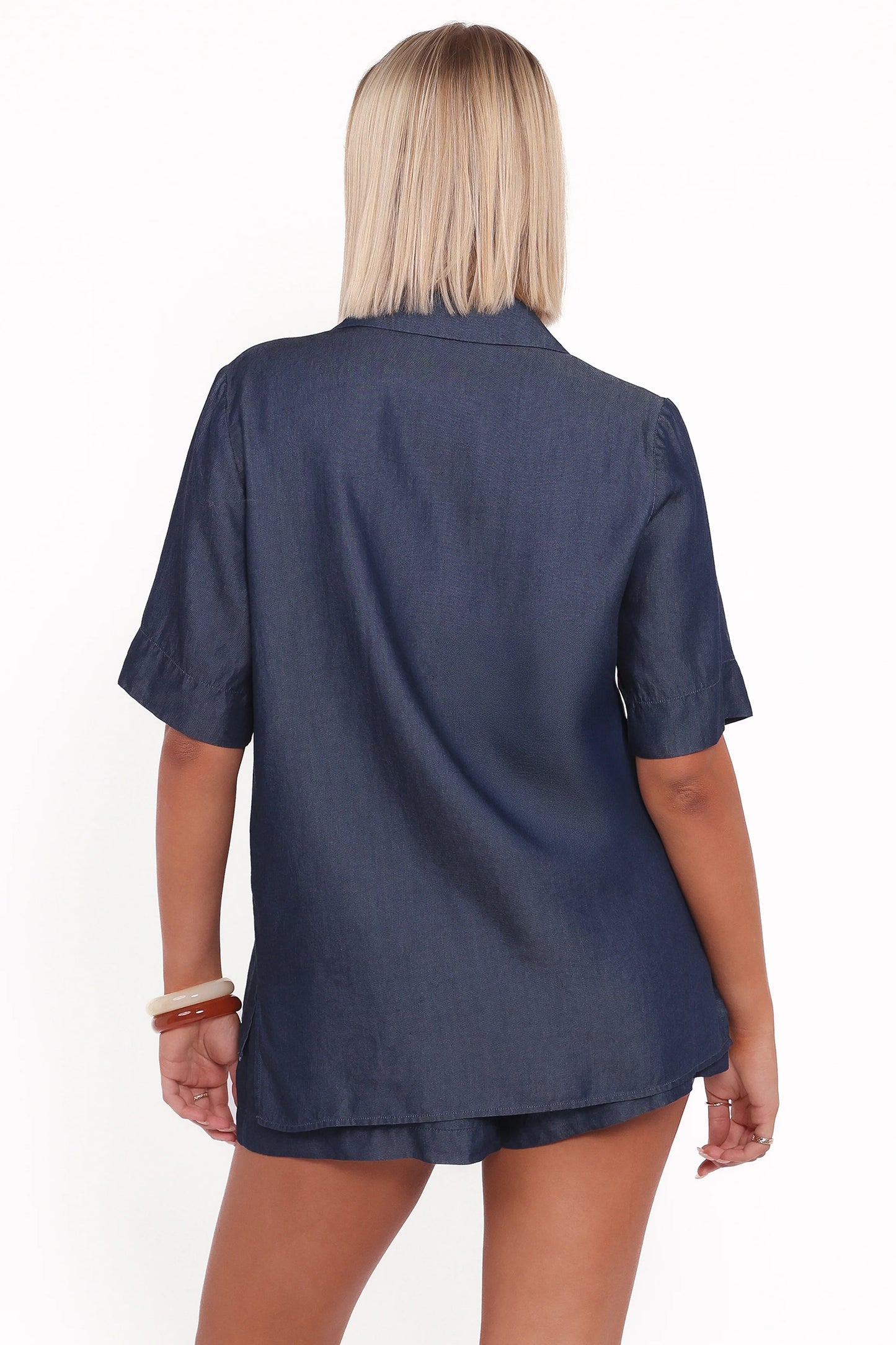 Aaliyah Chambray Shorts - Dark Wash