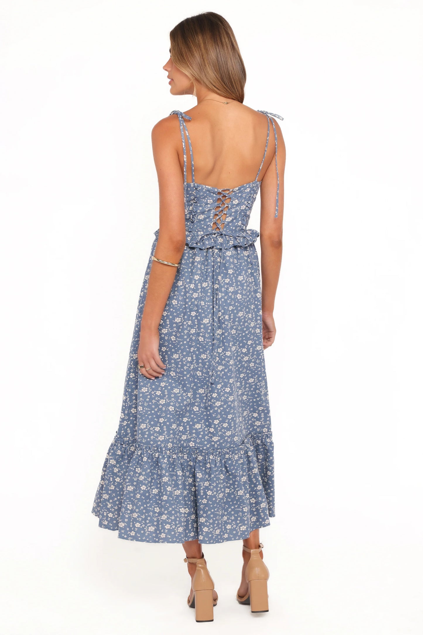 Karie Midi Dress - Blue Floral