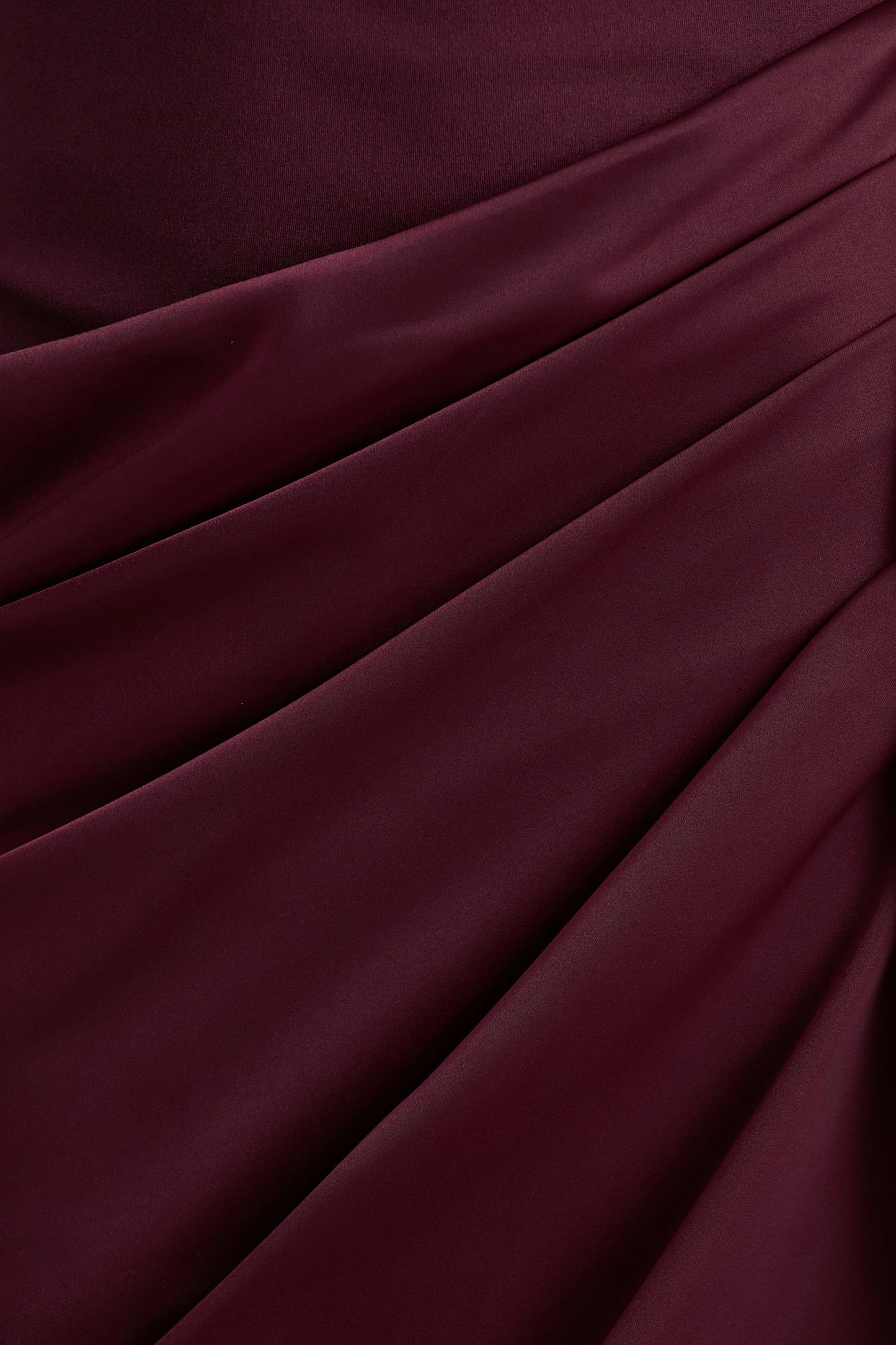 Raffie Plum Long-Sleeve Midi Dress With Satin Wrap Skirt
