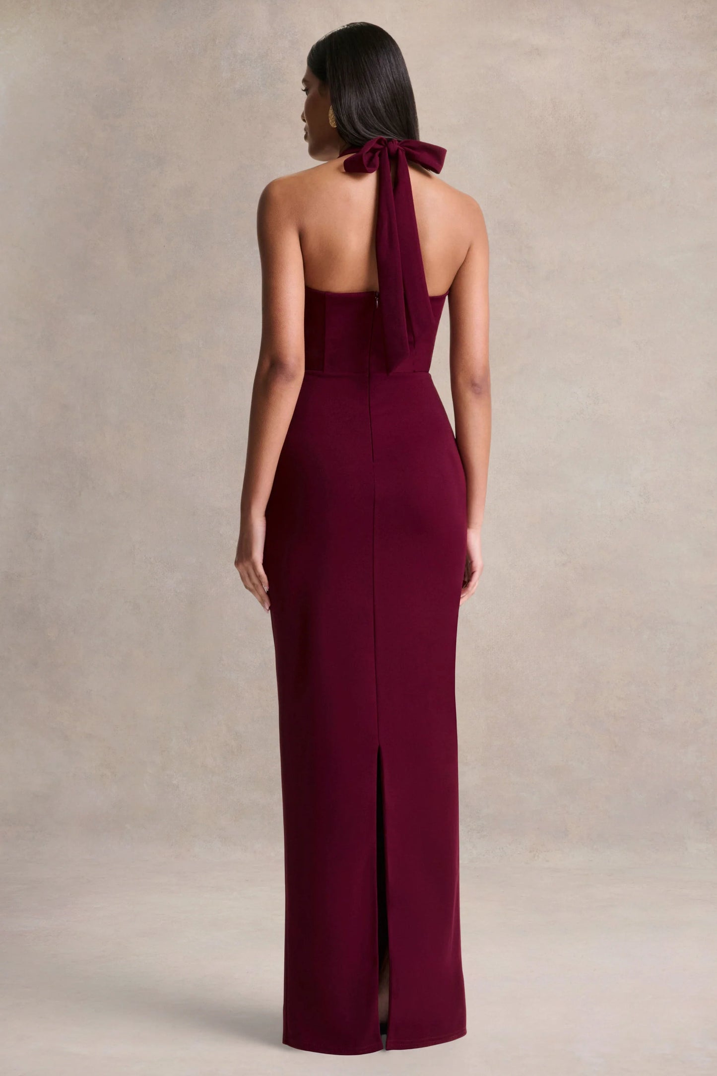 Robyn Burgundy Sweetheart-Neck Maxi Dress
