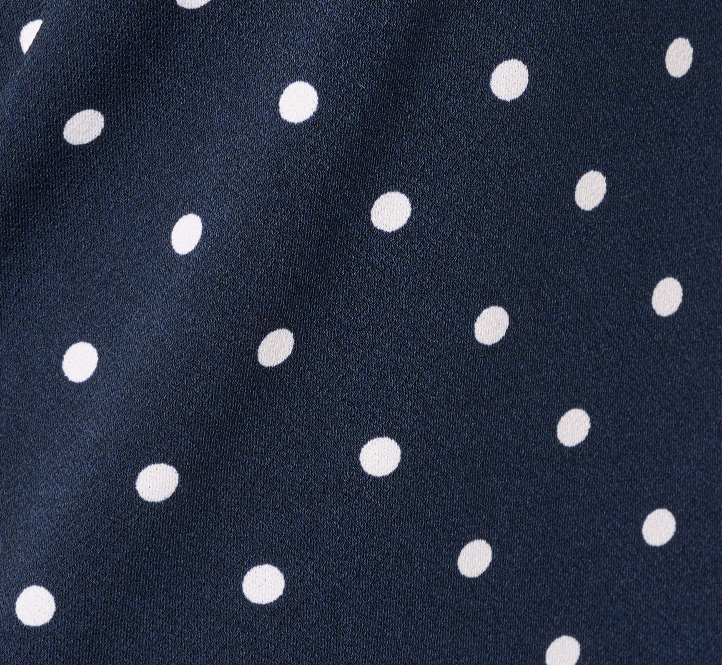 Puff Sleeve Ruffle Collared Top In Navy Ivory Timeless Dot