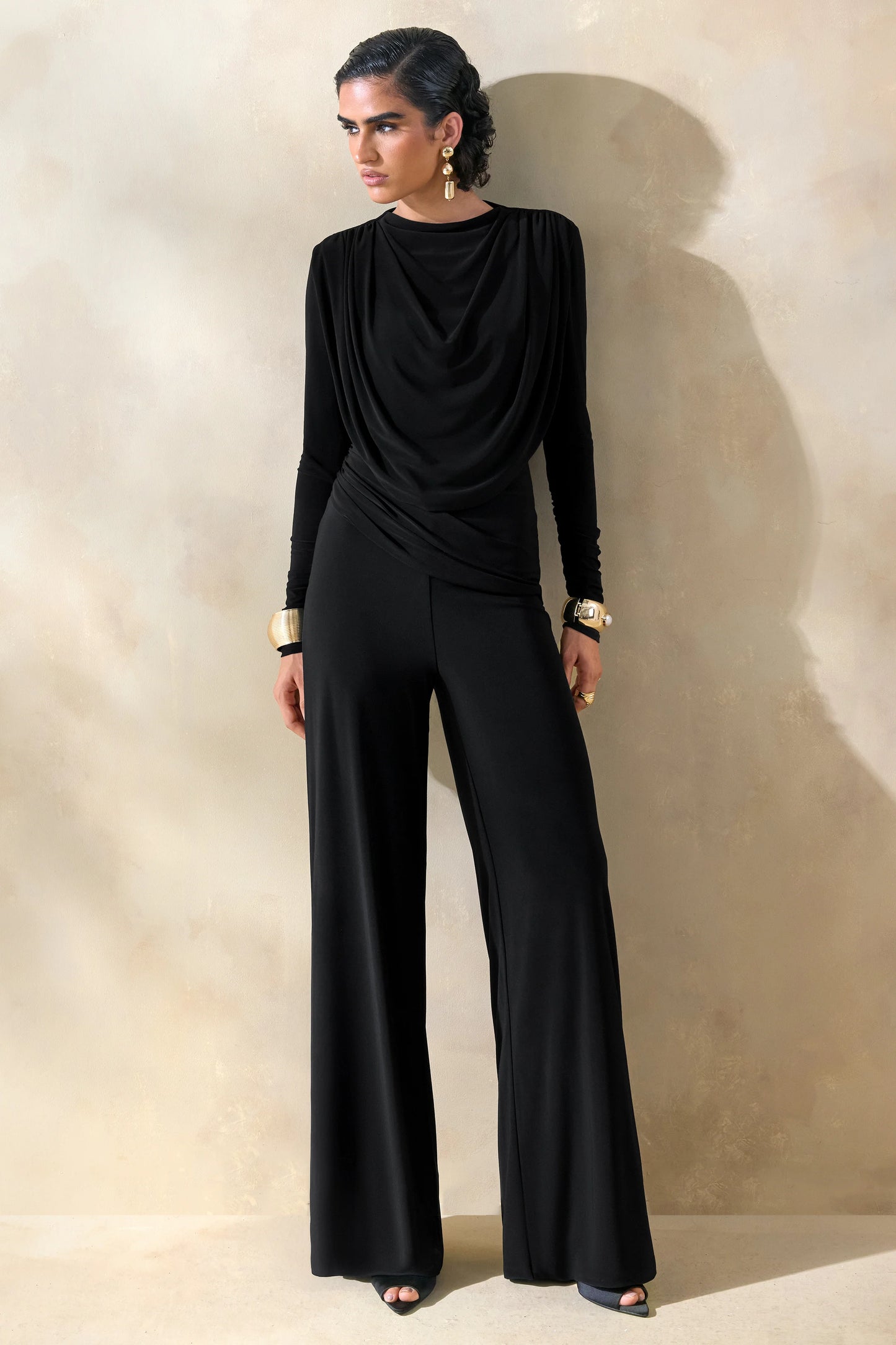 Safirra Black Wide-Leg Trouser