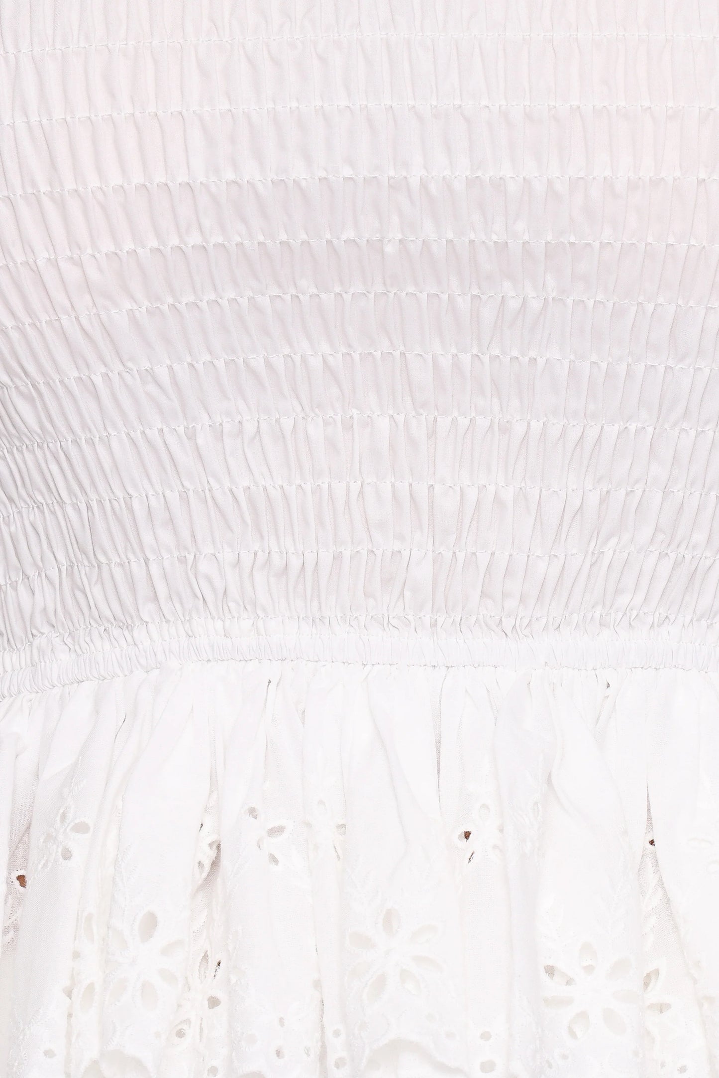 Stori Shirred Top - White Broderie
