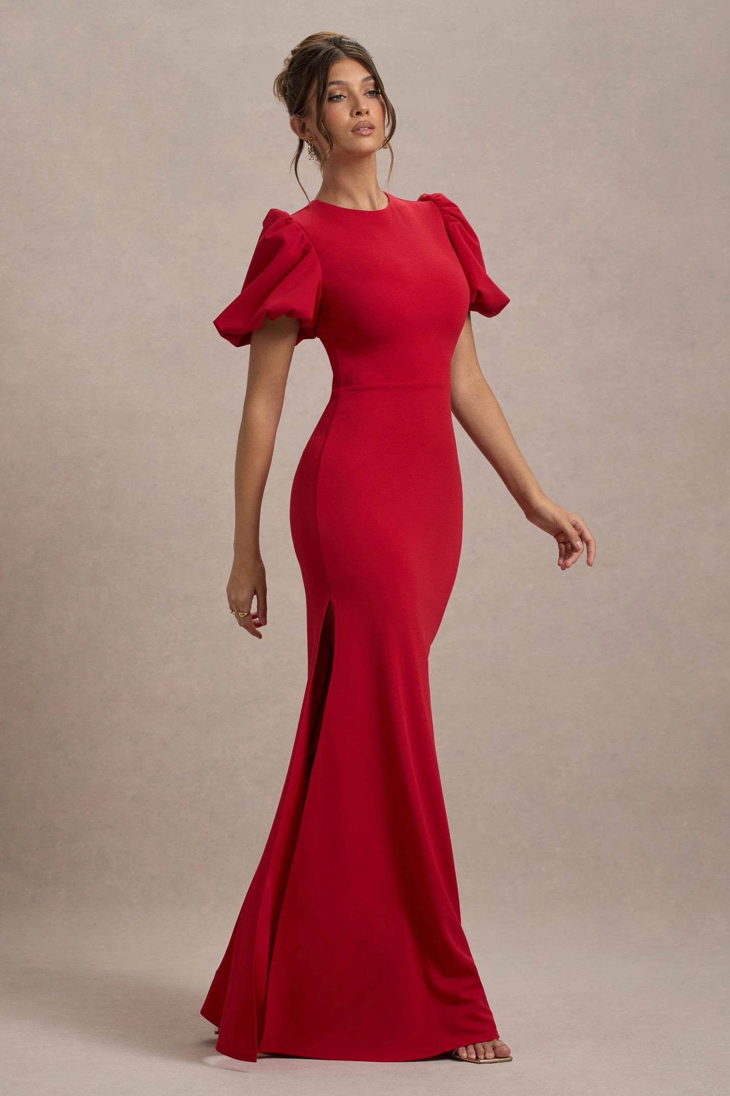Love Letters Red Puff-Sleeve Maxi Dress
