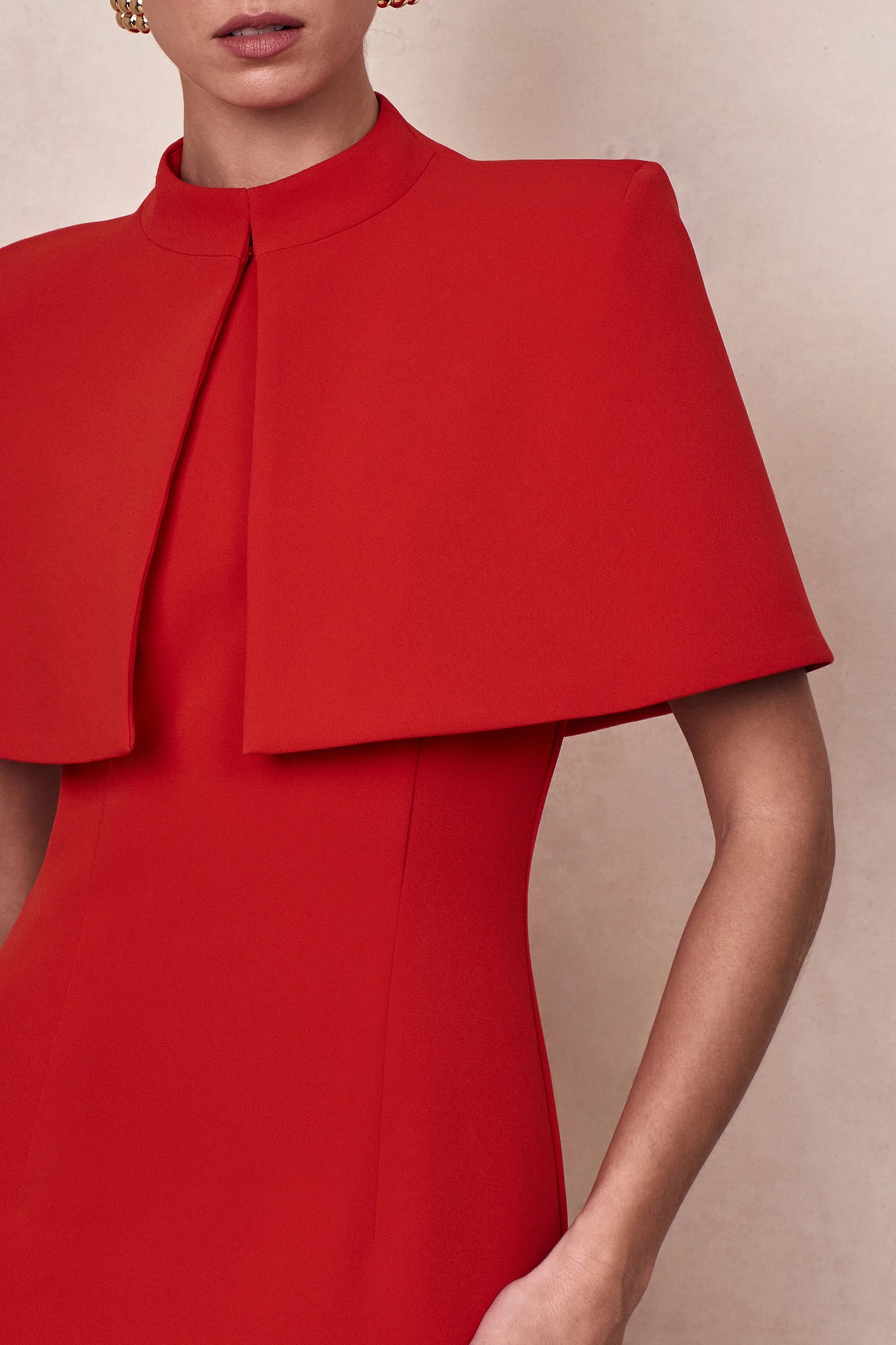 Deva Red High-Neck Cape