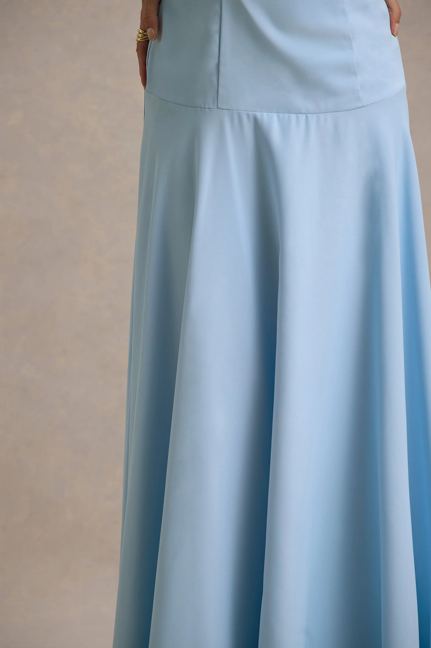 Ginevra Powder Blue Halter-Neck Slip Maxi Dress