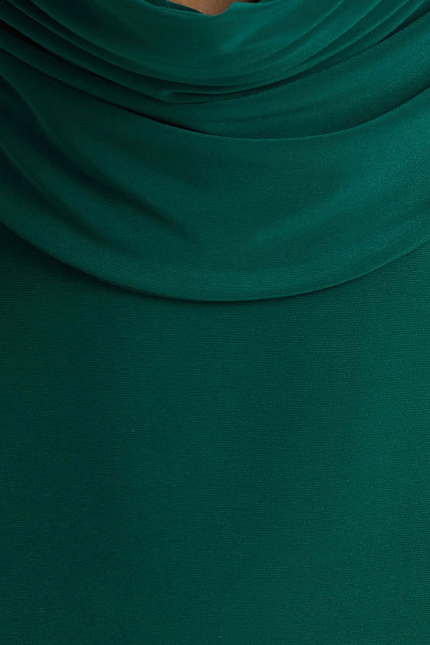 Kaylee Bottle Green Cowl-Neck Maxi Dress With Draping Details