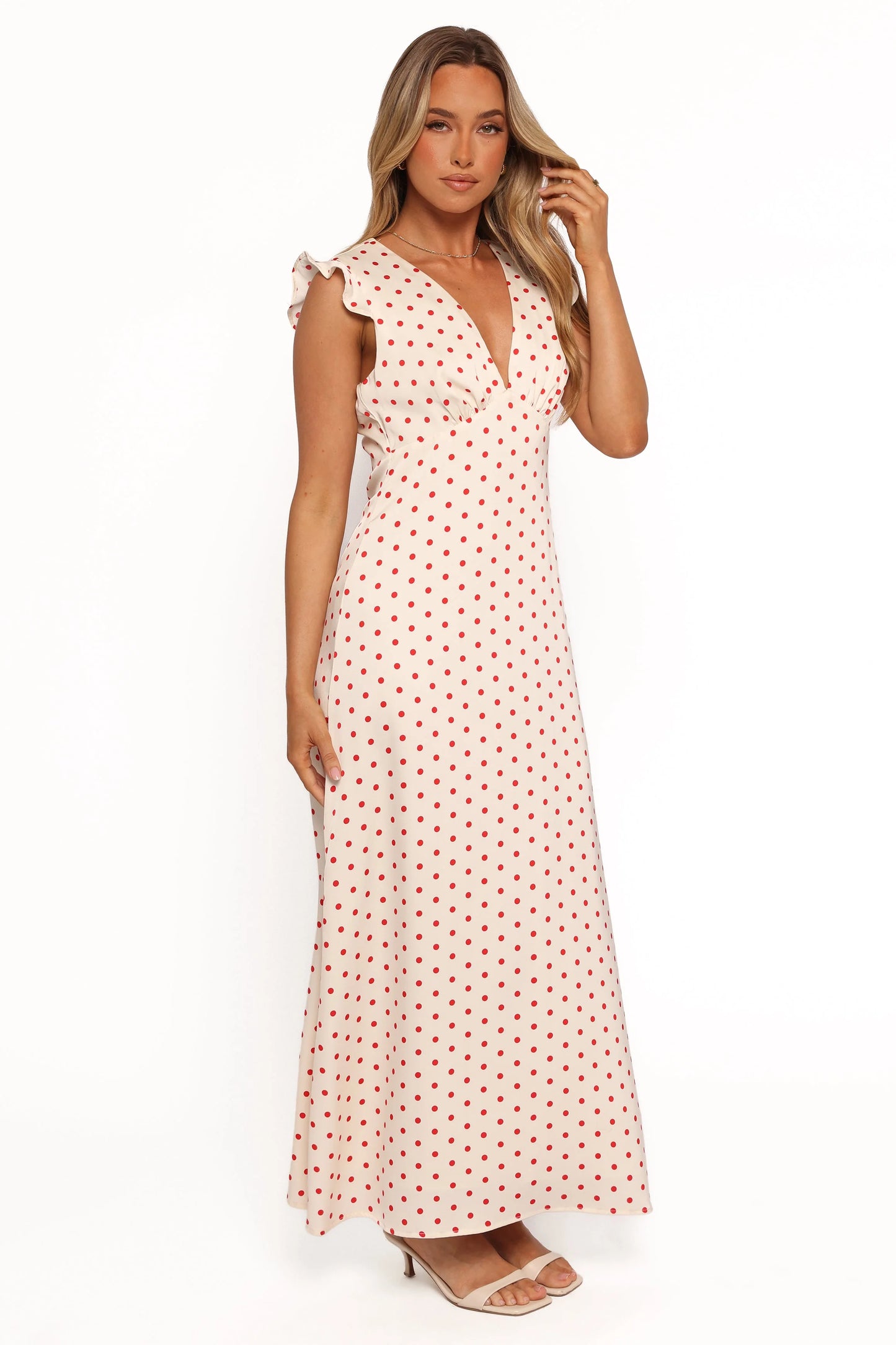 Bette Midi Dress - Red Polka Dot