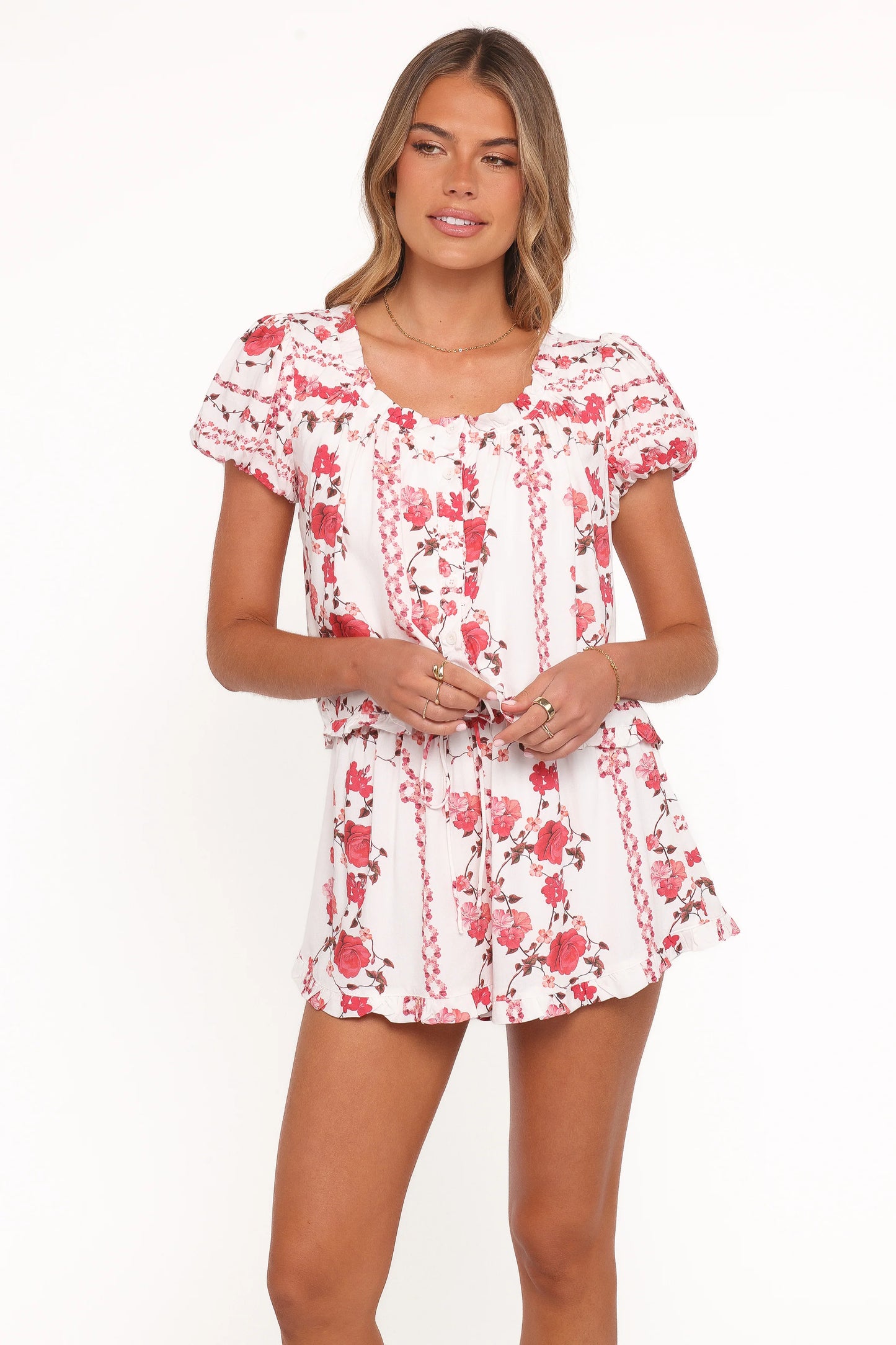 Solana Short Set - Red Rose