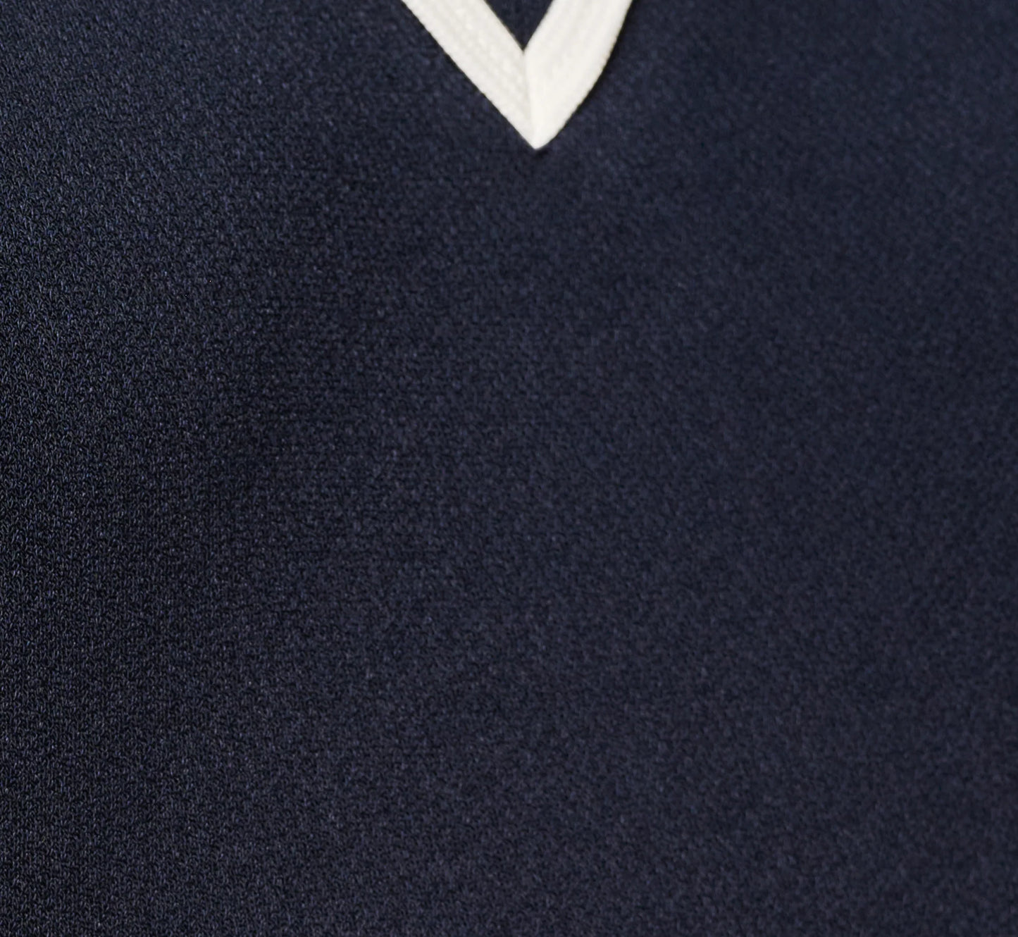 Long Sleeve Collared Twofer Tipped Sweater In Navy Ivory W  Ivory