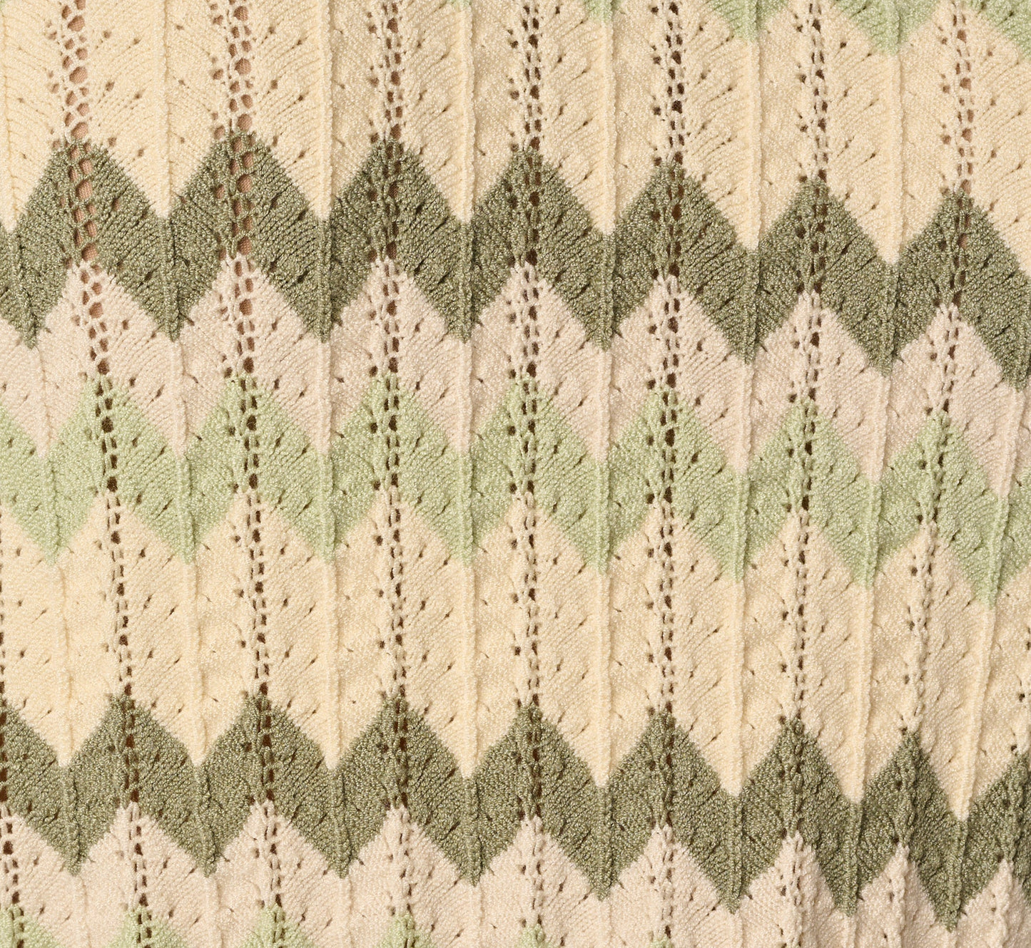 Short Sleeve Open Pointelle Scalloped Sweater In Dusty Sage Green Chevron