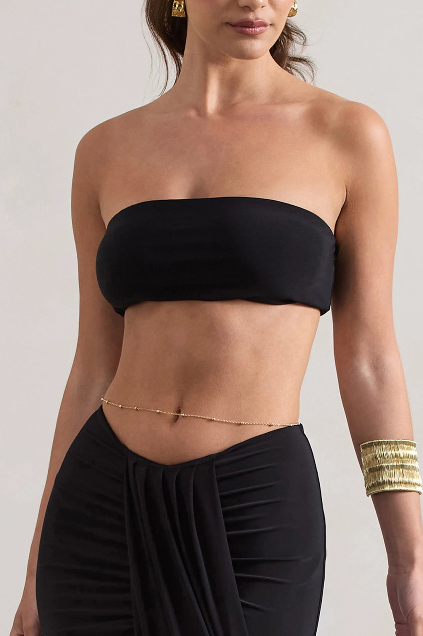Vada Black Bandeau Crop Top