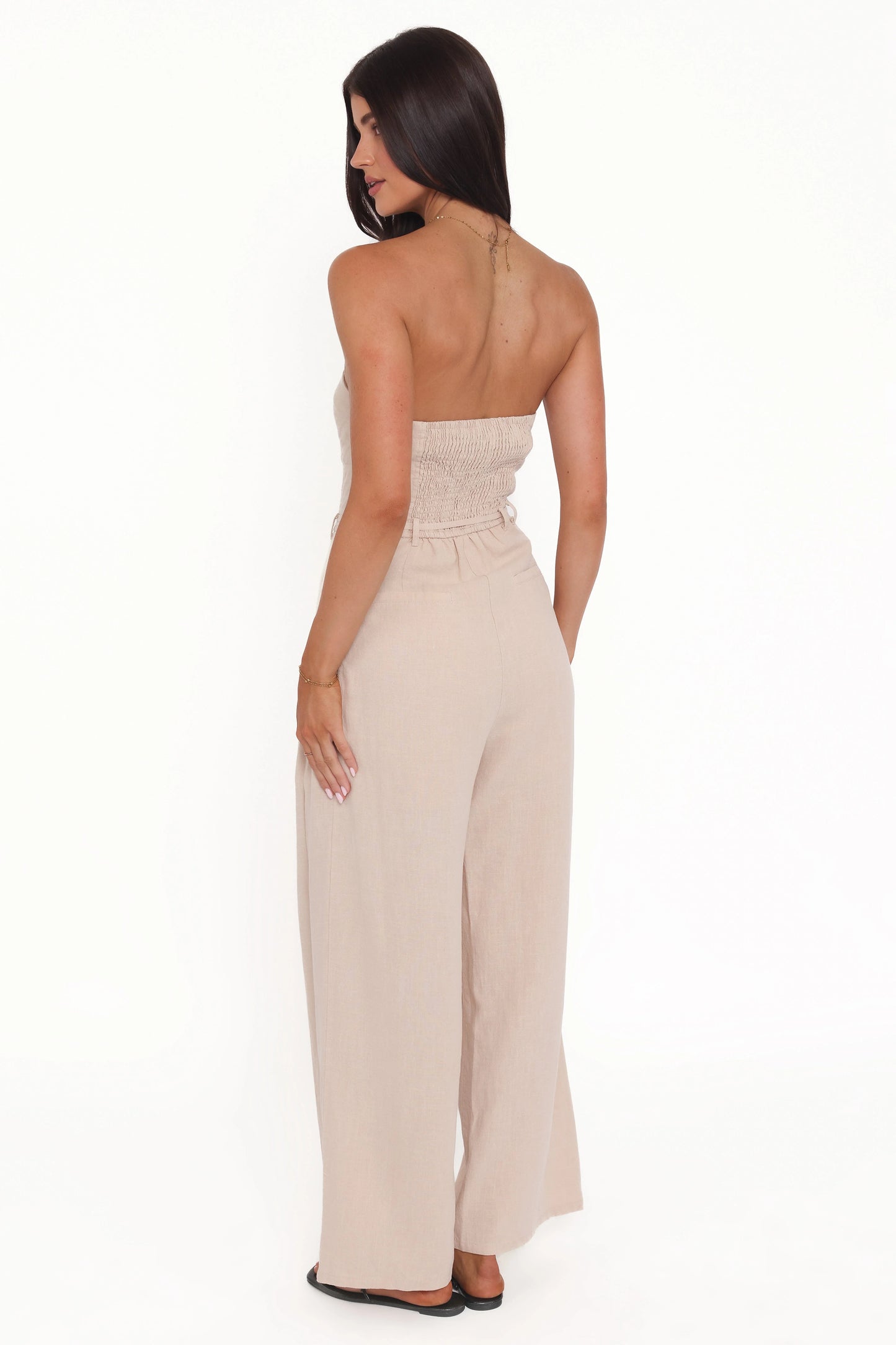 Calliope Tie Waist Jumpsuit - Wheat