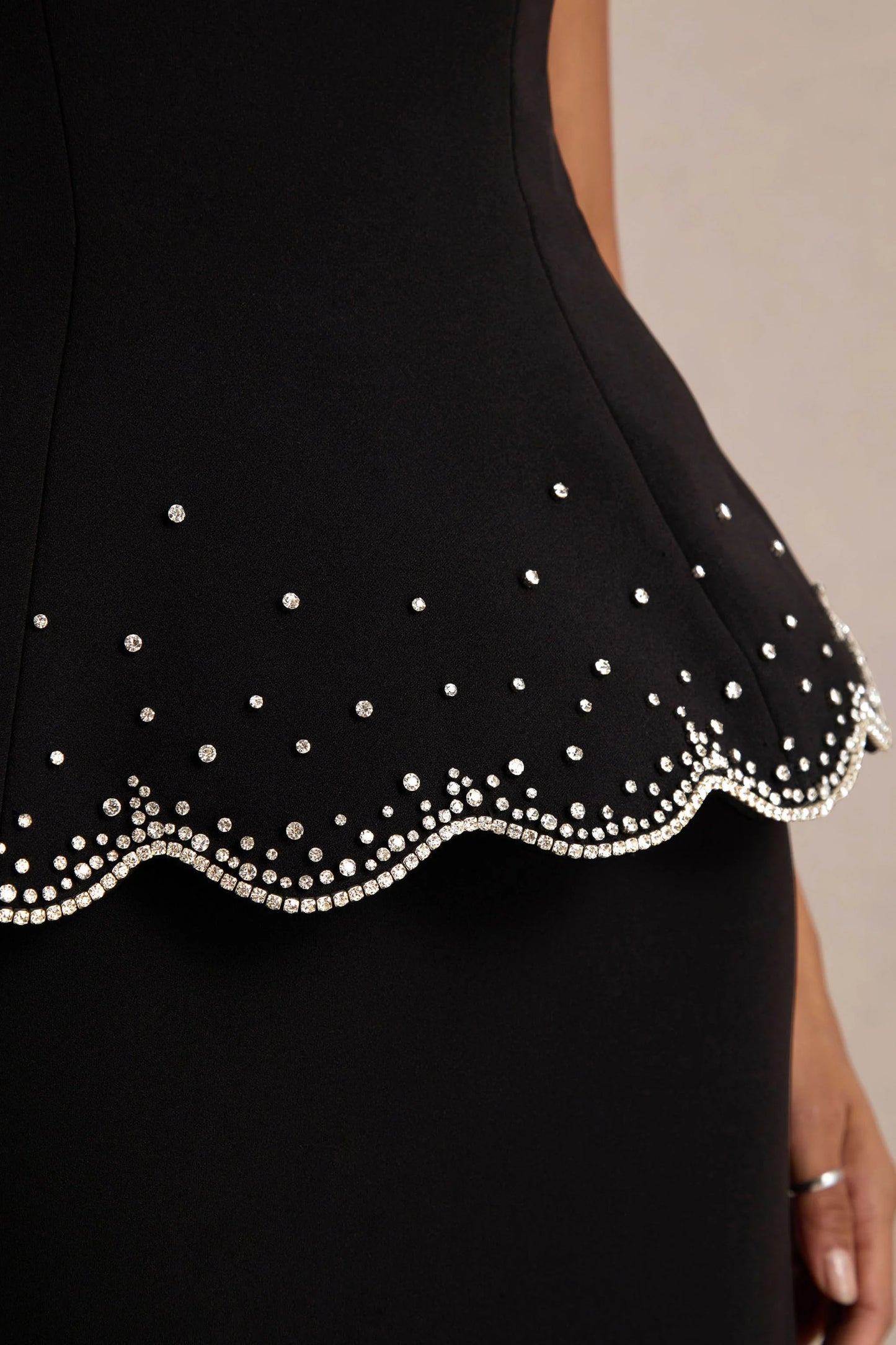 Robin Black Hand-Embellished Strapless Corset Maxi Dress