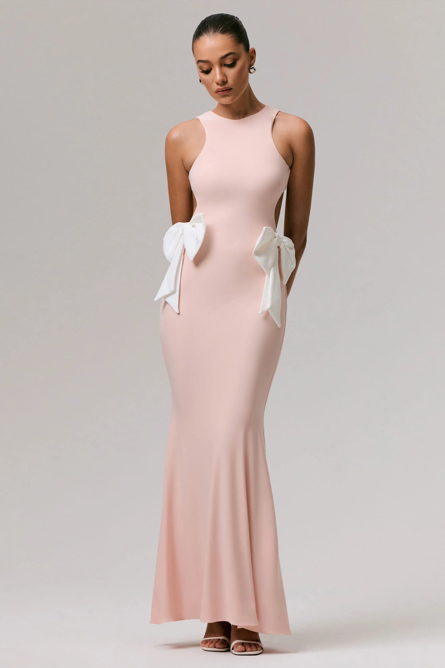 By Your Side Pink Cut-Out Maxi Dress With Bows