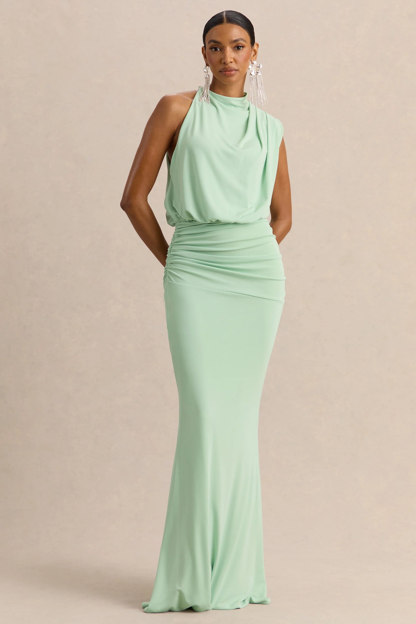 Umaira Mint High-Neck Maxi Dress
