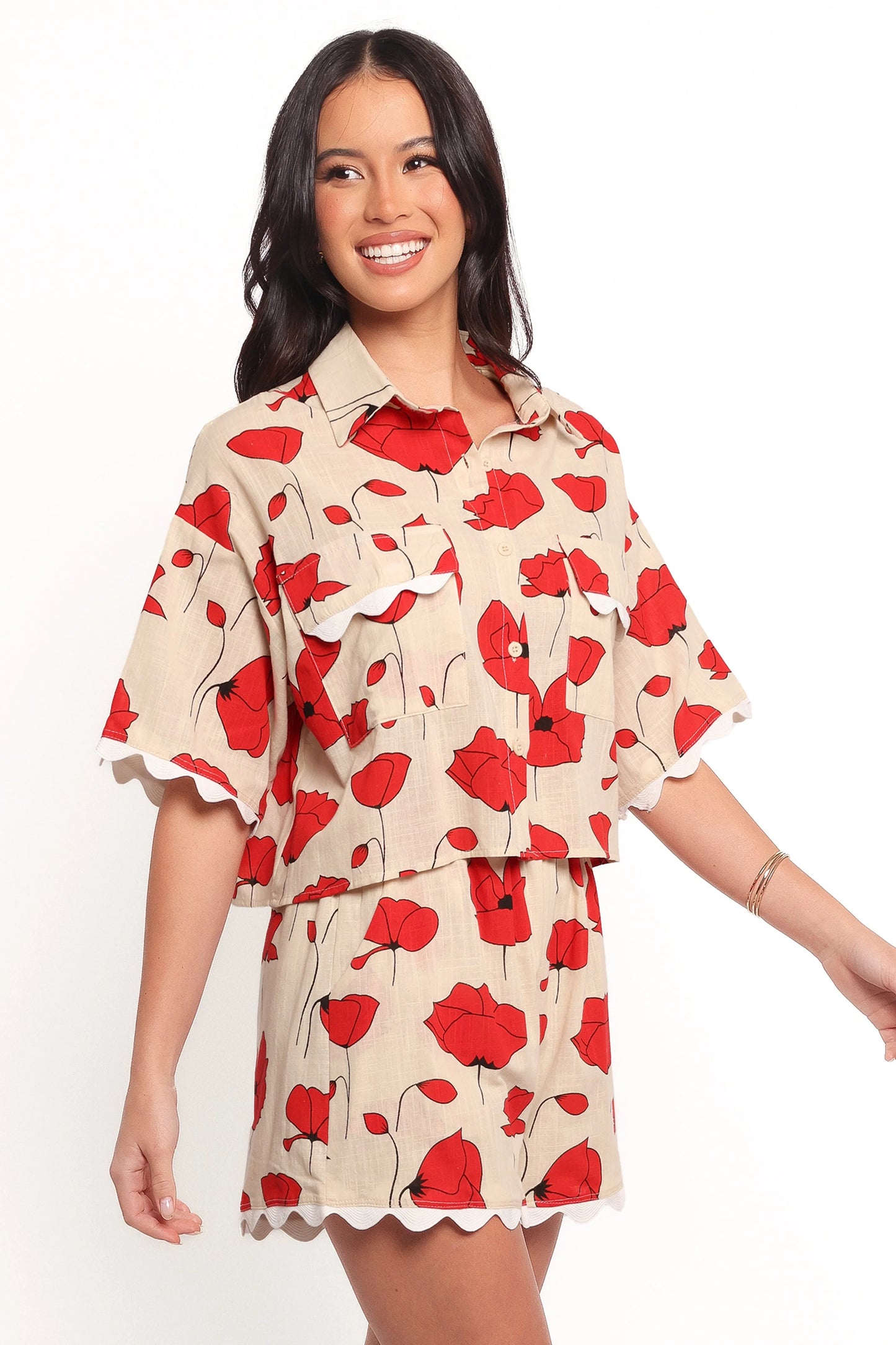 Sallio Short Set - Red Beige Poppy