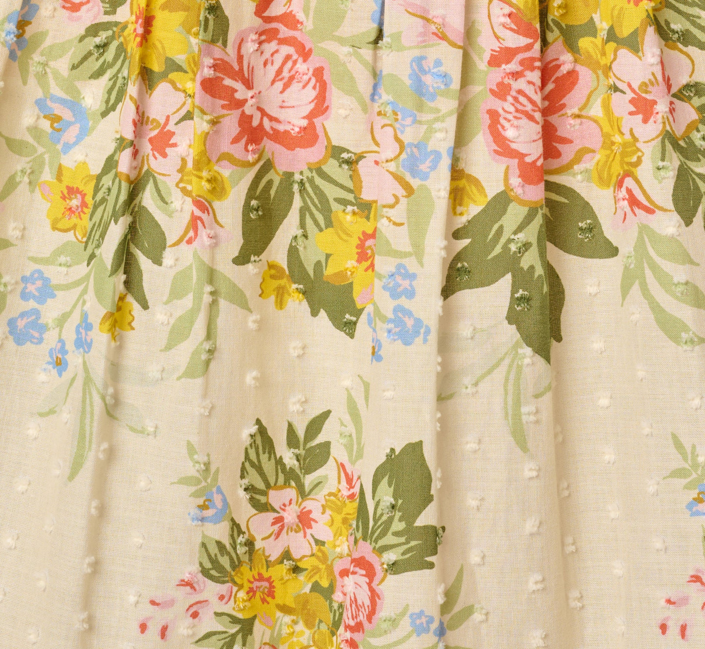Cotton Vintage Floral Midi Sundress In Pale Yellow