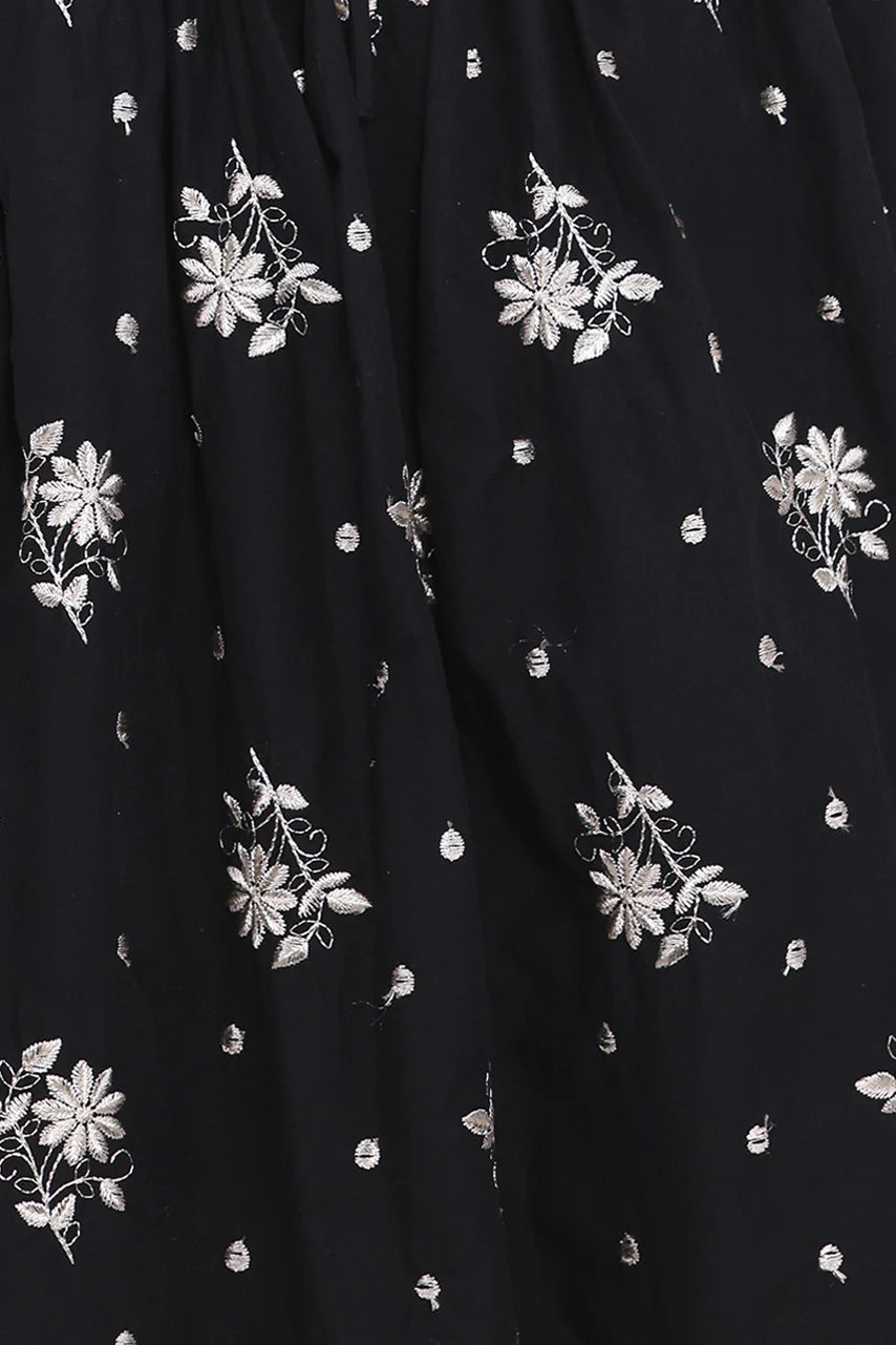 Rosemarie Midi Dress - Black Floral
